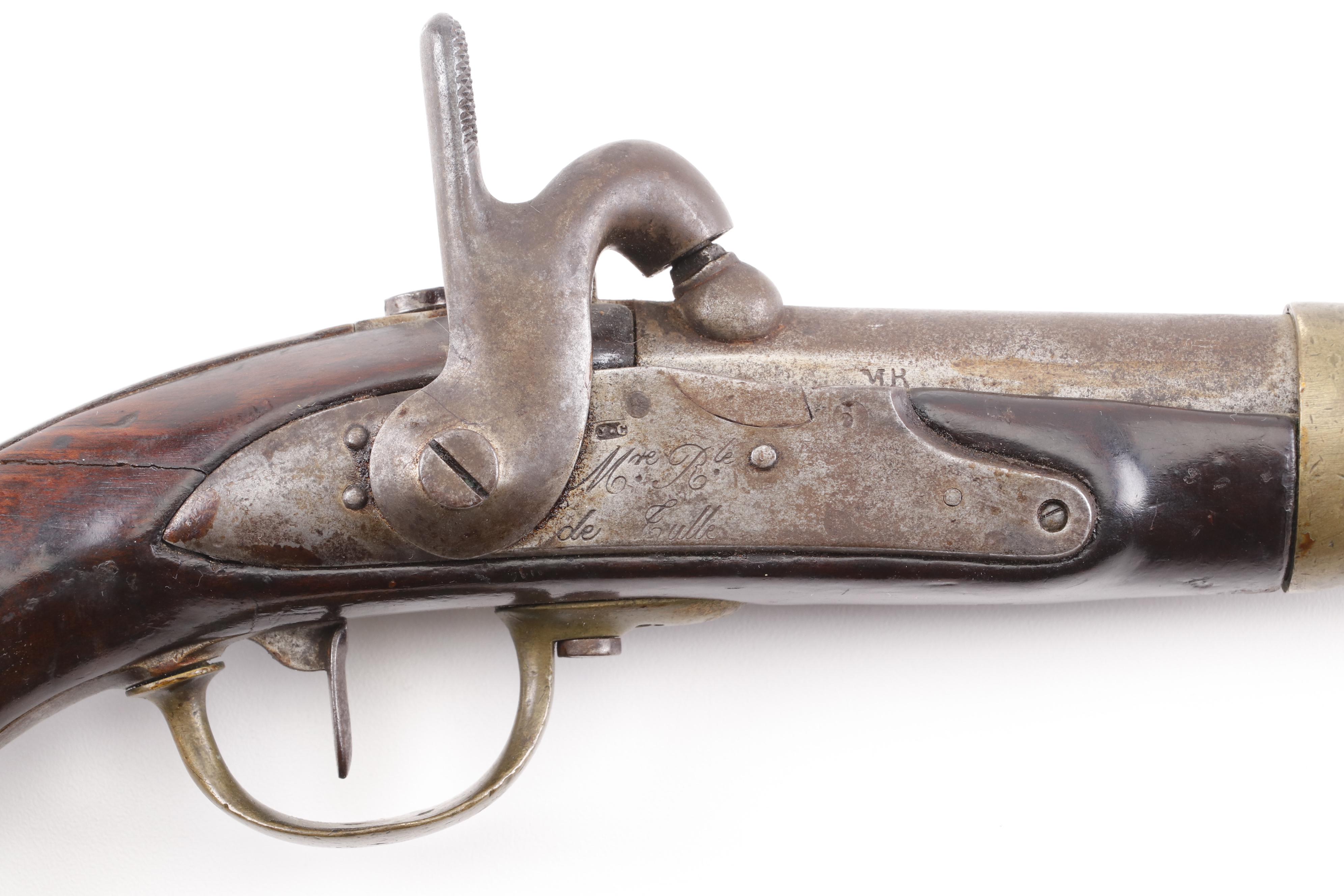 French Tulle M1822 Percussion Conversion Pistol, Early to Mid 19th Century