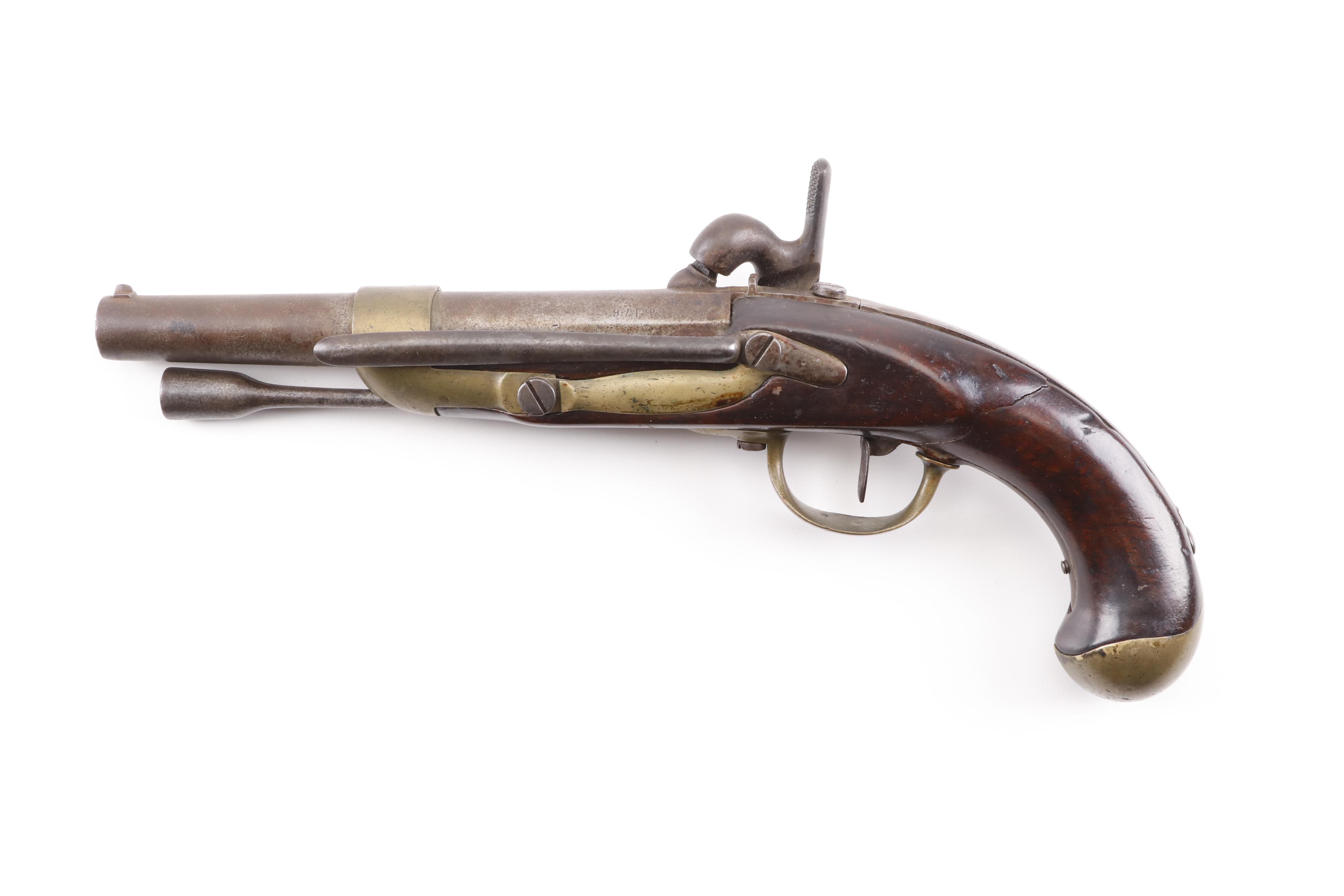 French Tulle M1822 Percussion Conversion Pistol, Early to Mid 19th Century