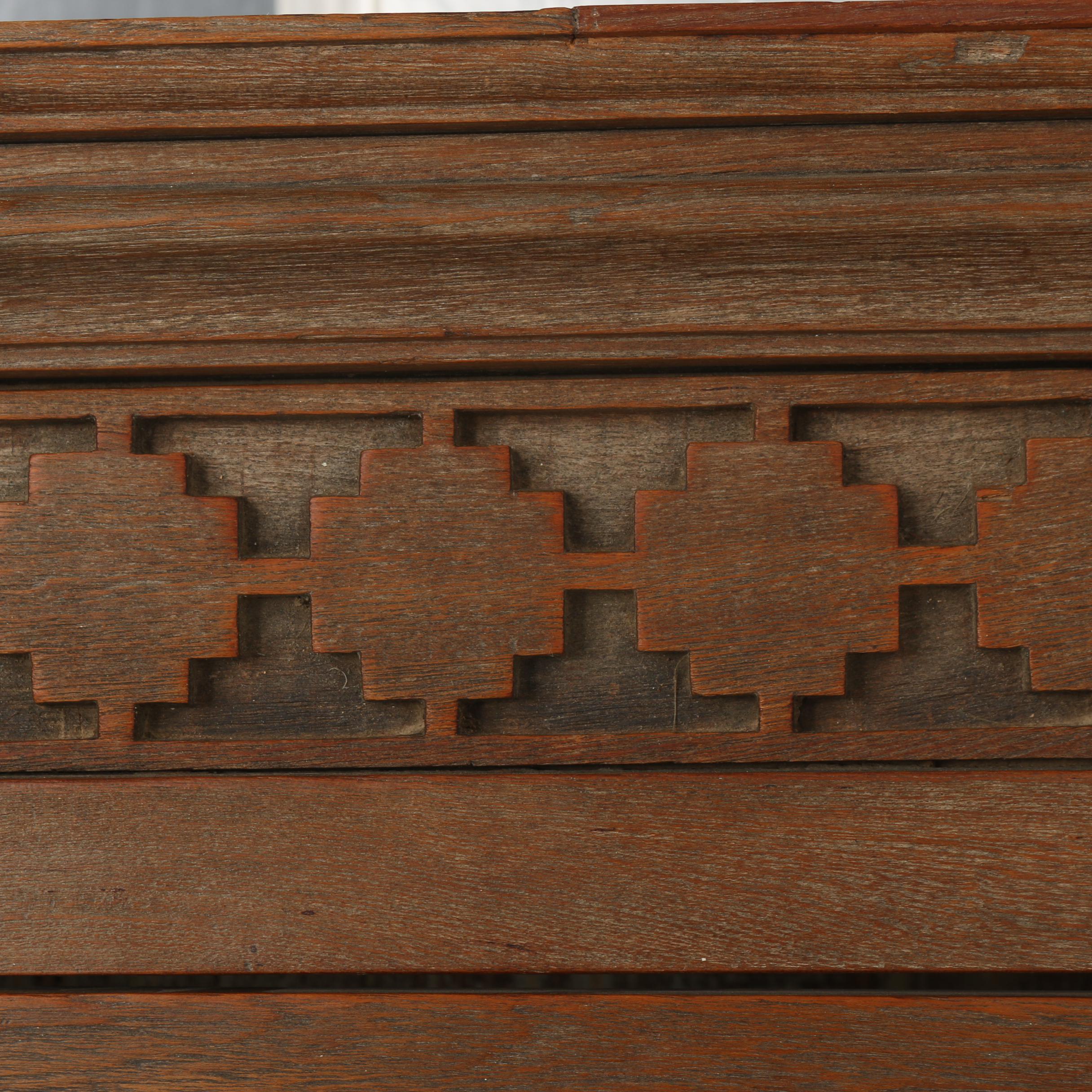 Aesthetic Movement Oak Bookcase with Inset Tiles, Late 19th Century
