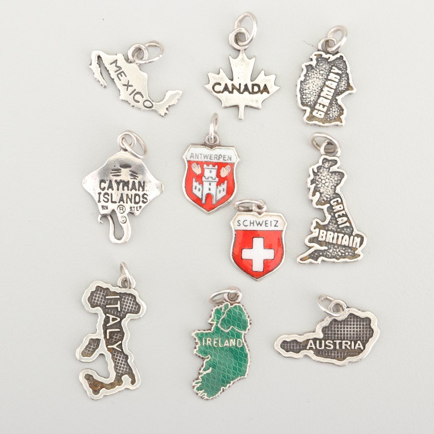 Sterling Silver and 800 Silver Charms