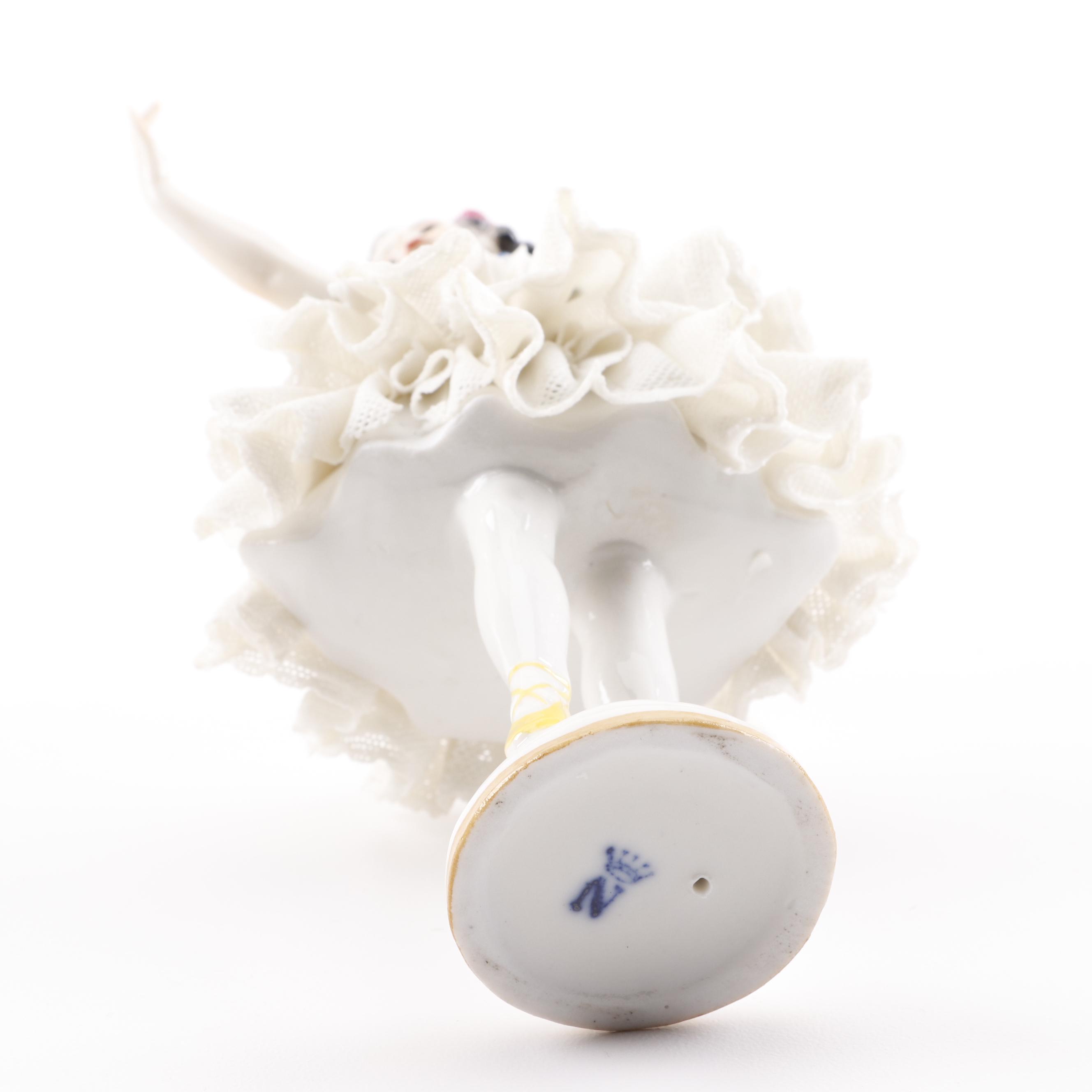 Dresden Lace Porcelain Ballerina Figurines Including Volkstedt