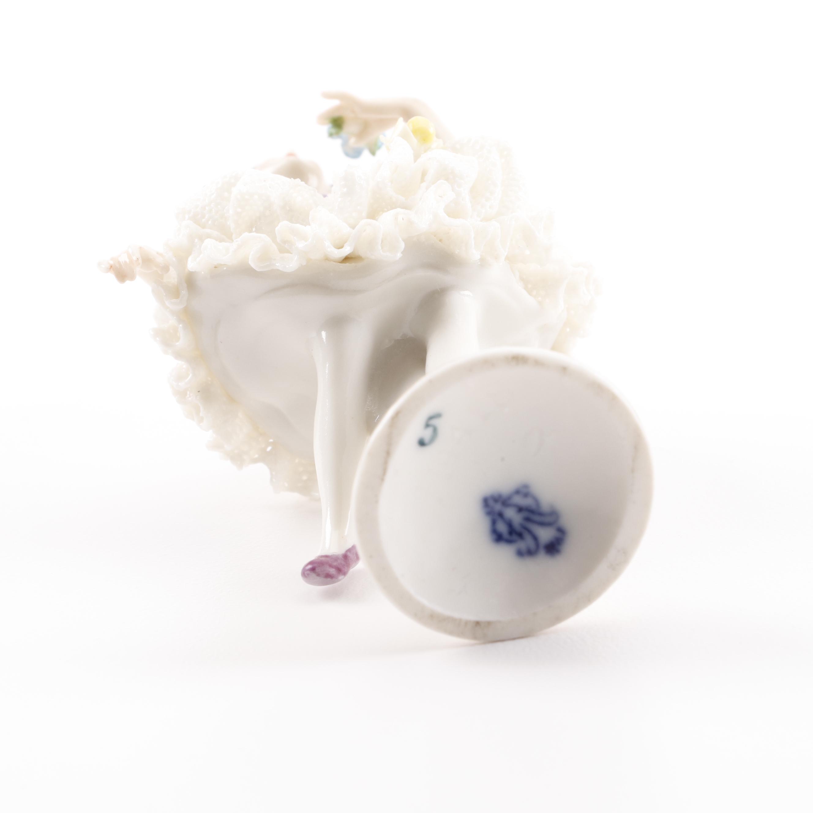 Dresden Lace Porcelain Ballerina Figurines Including Volkstedt