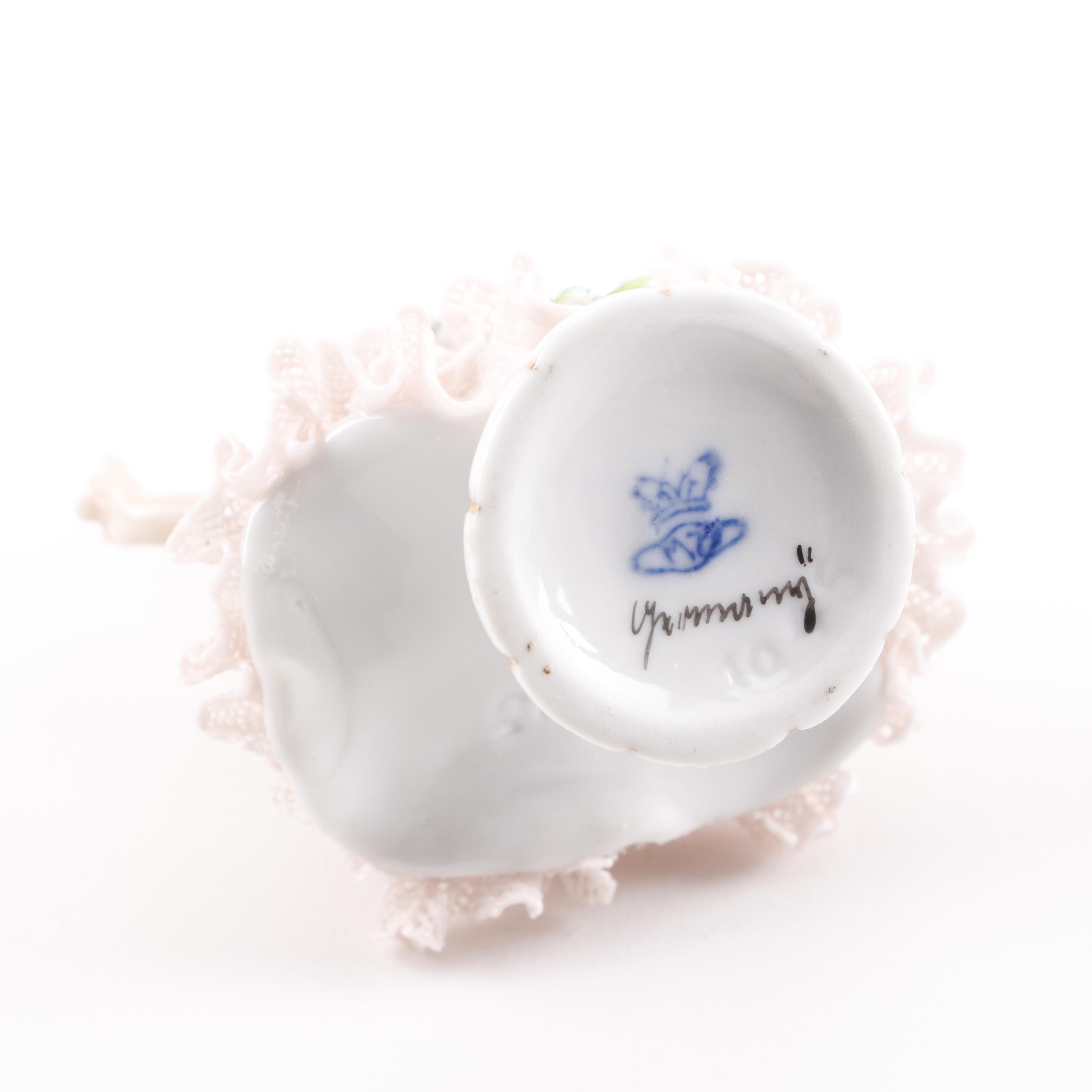 Dresden Lace Porcelain Ballerina Figurines Including Volkstedt