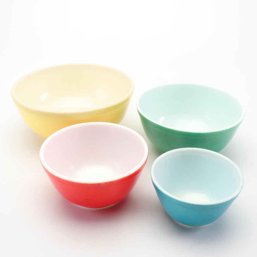Pyrex "Primary Colors" Mixing Bowls, 1945-49