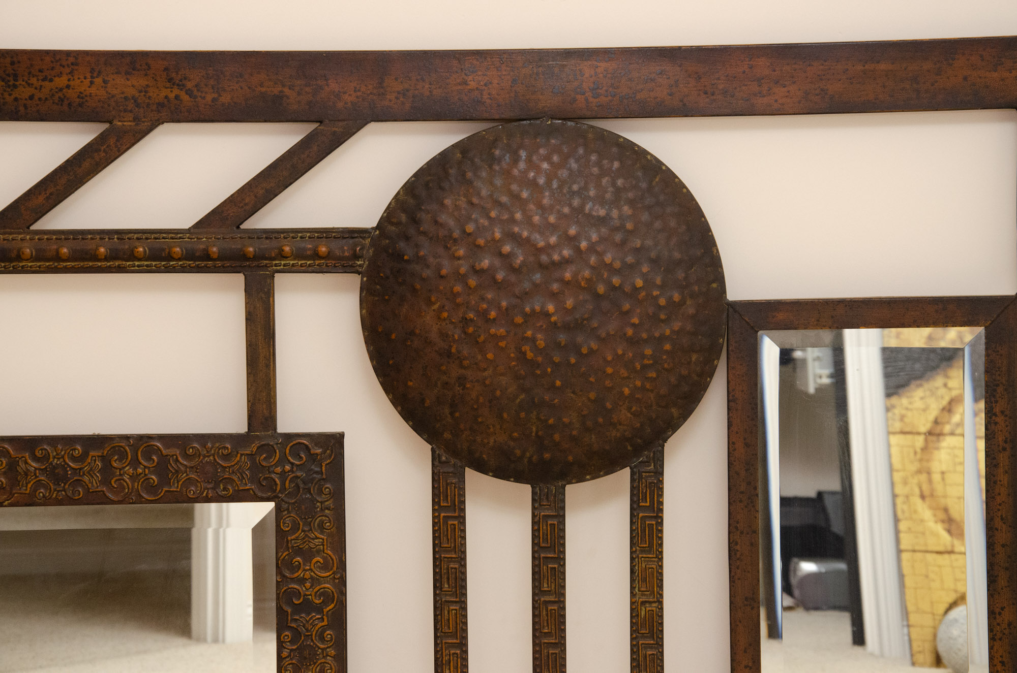 Contemporary Copper Metallic Wall Mirror