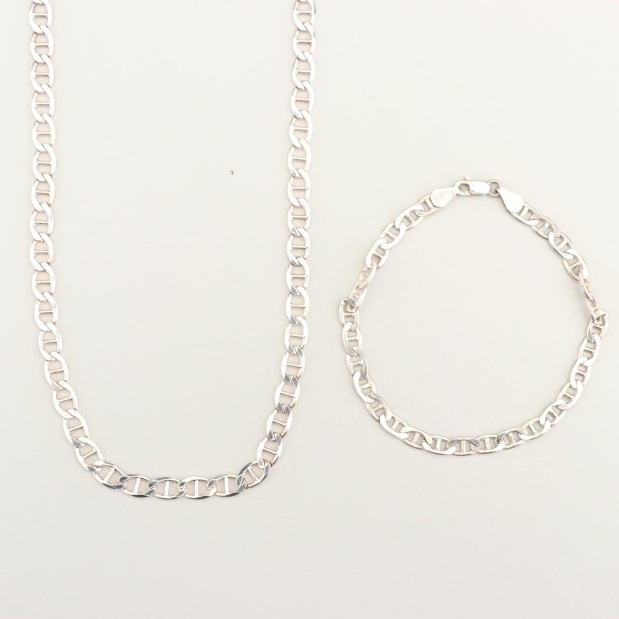 Sterling Silver Necklace and Bracelet