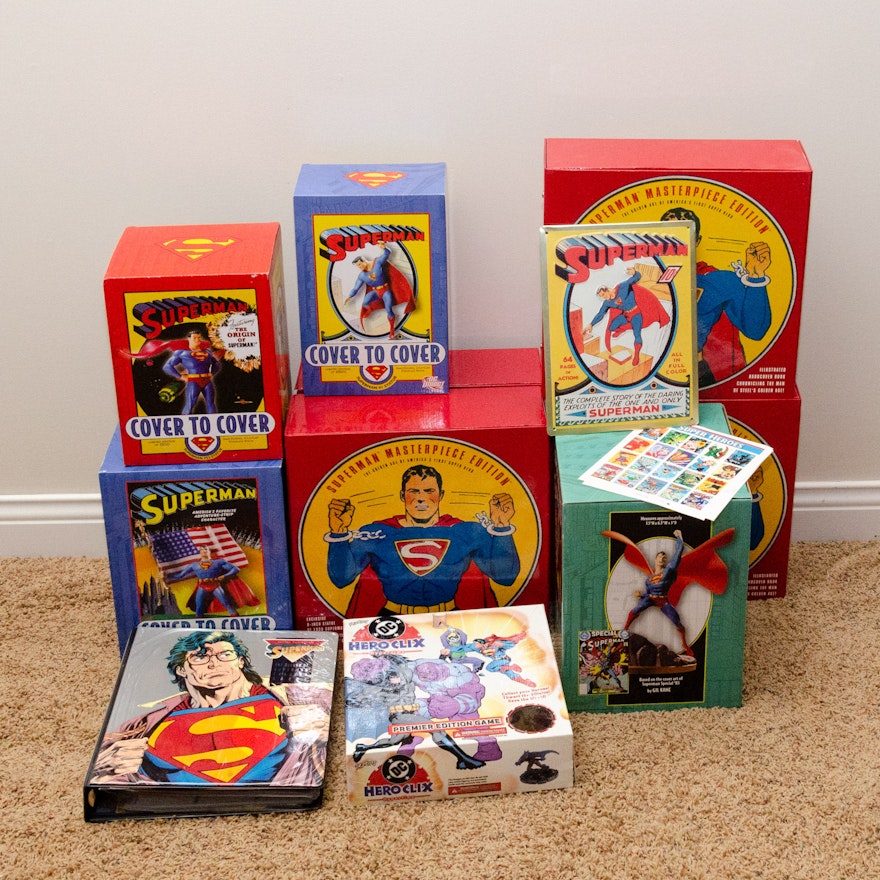 DC "Superman" Action Figures, Board Games, and Trading Cards