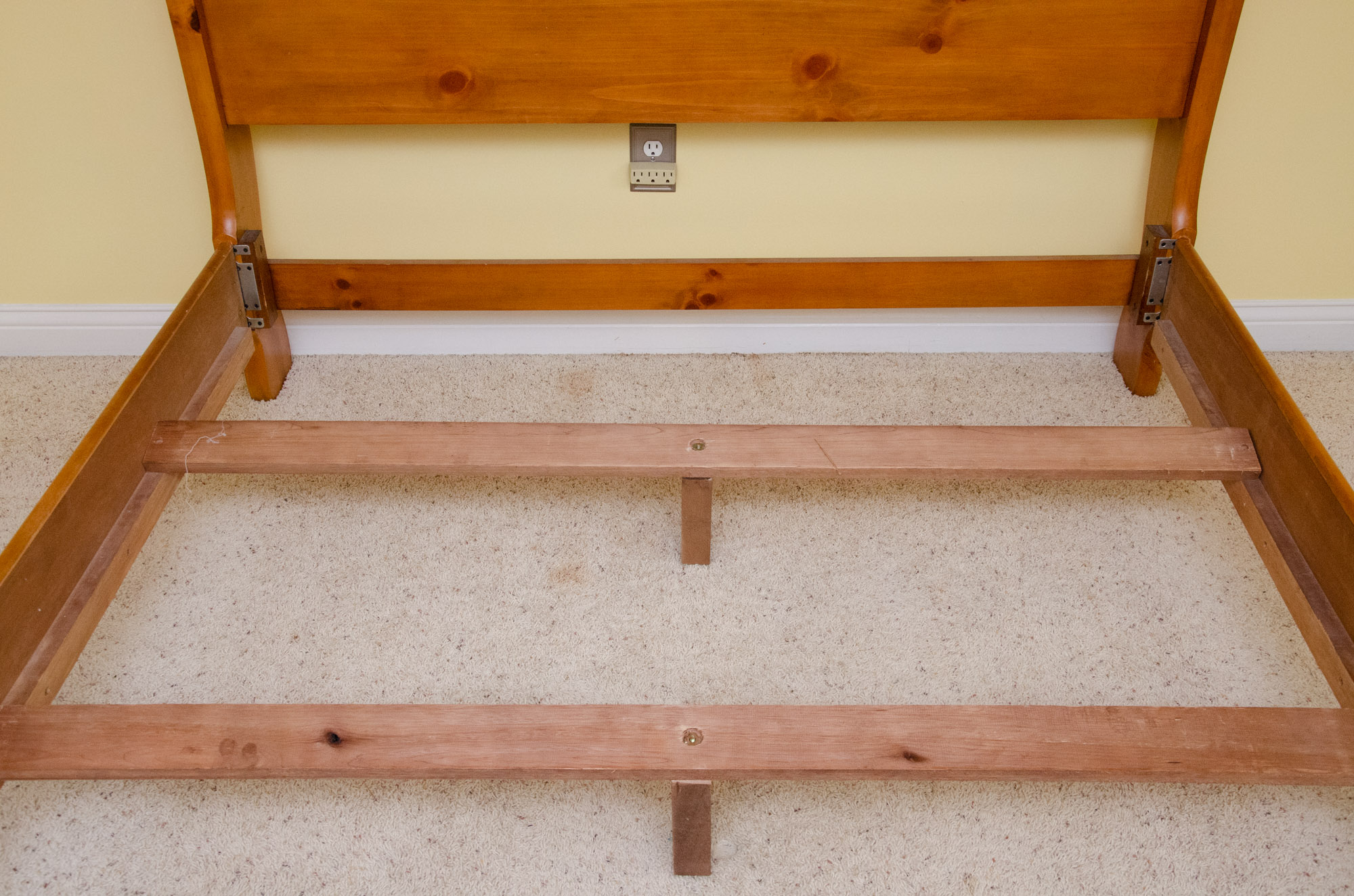 Wrought Iron and Cedar Queen Size Sleigh Bed