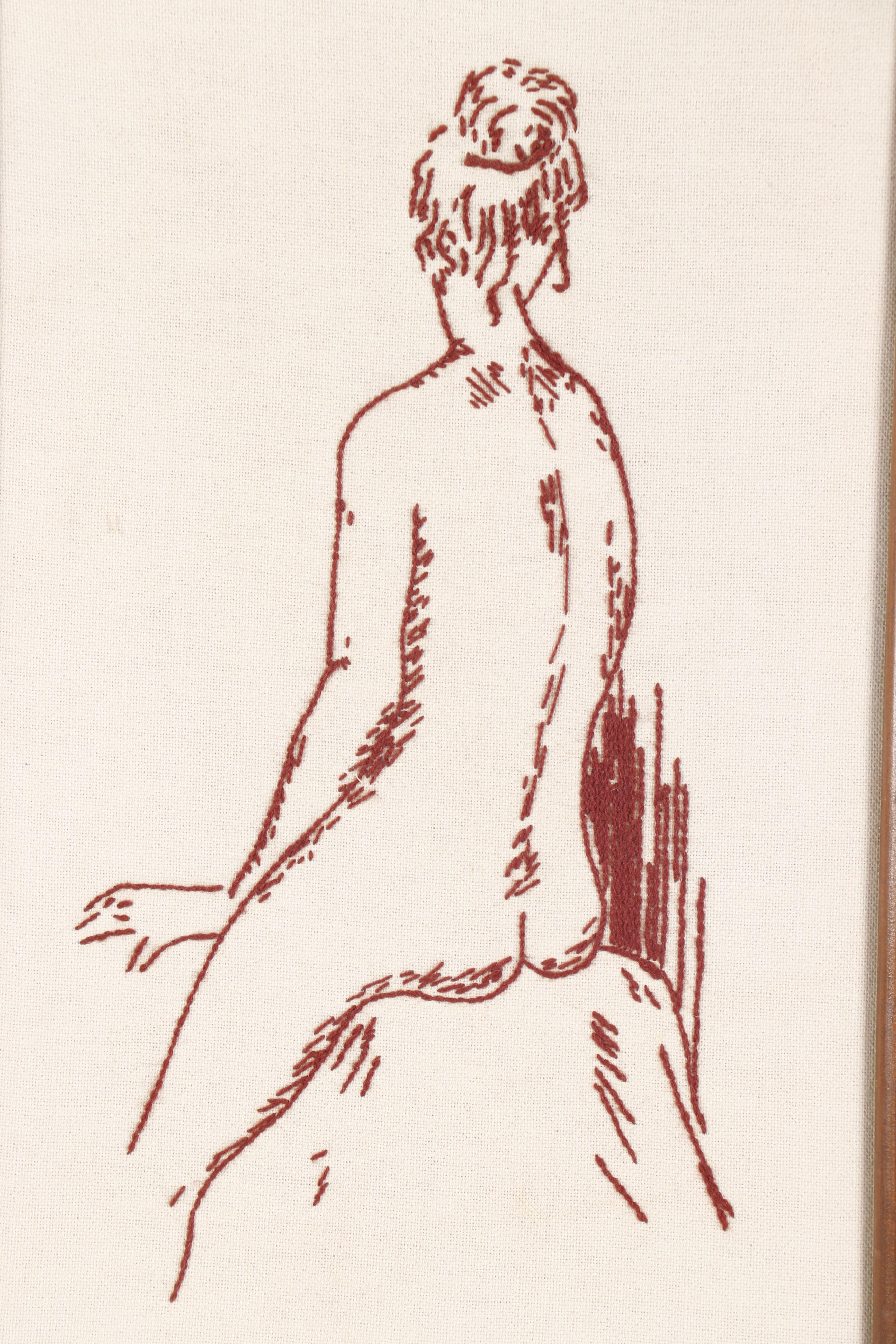 Embroidery of Female Nude Figure
