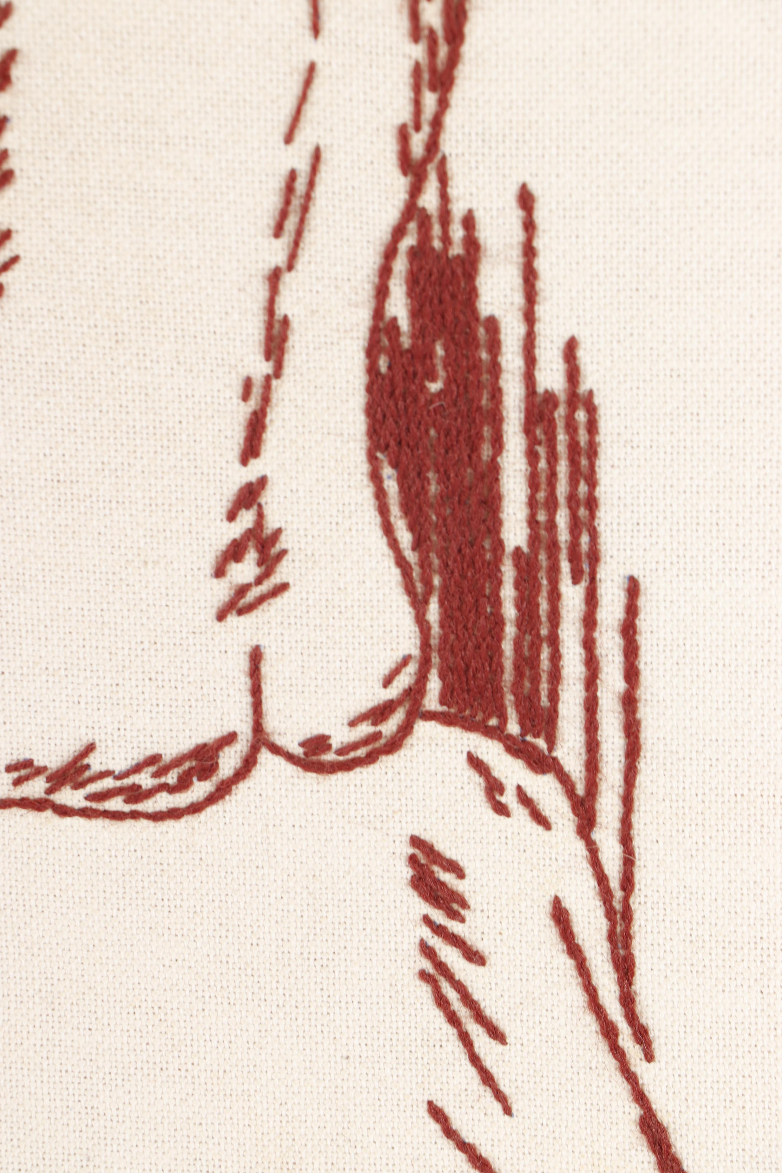 Embroidery of Female Nude Figure