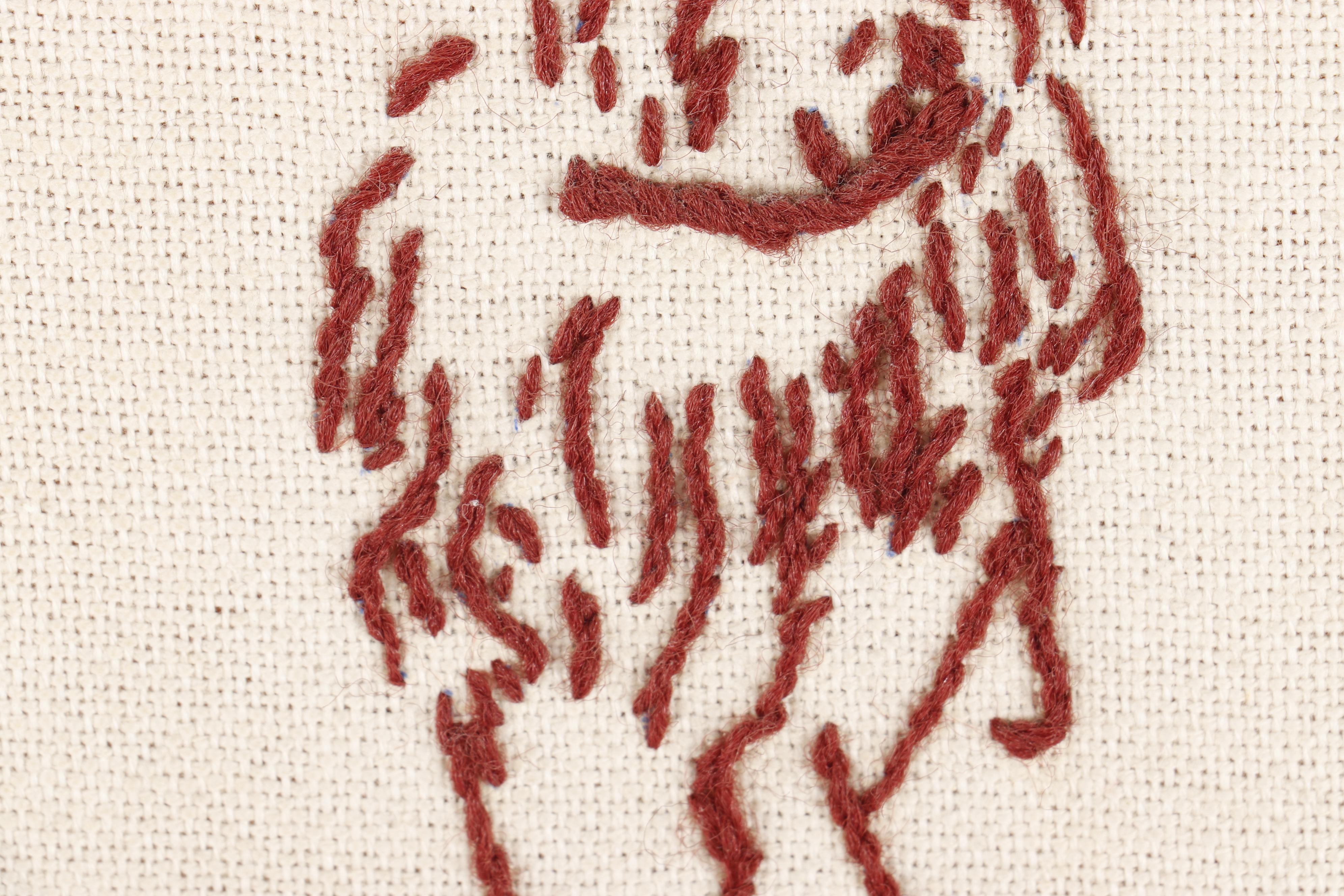 Embroidery of Female Nude Figure