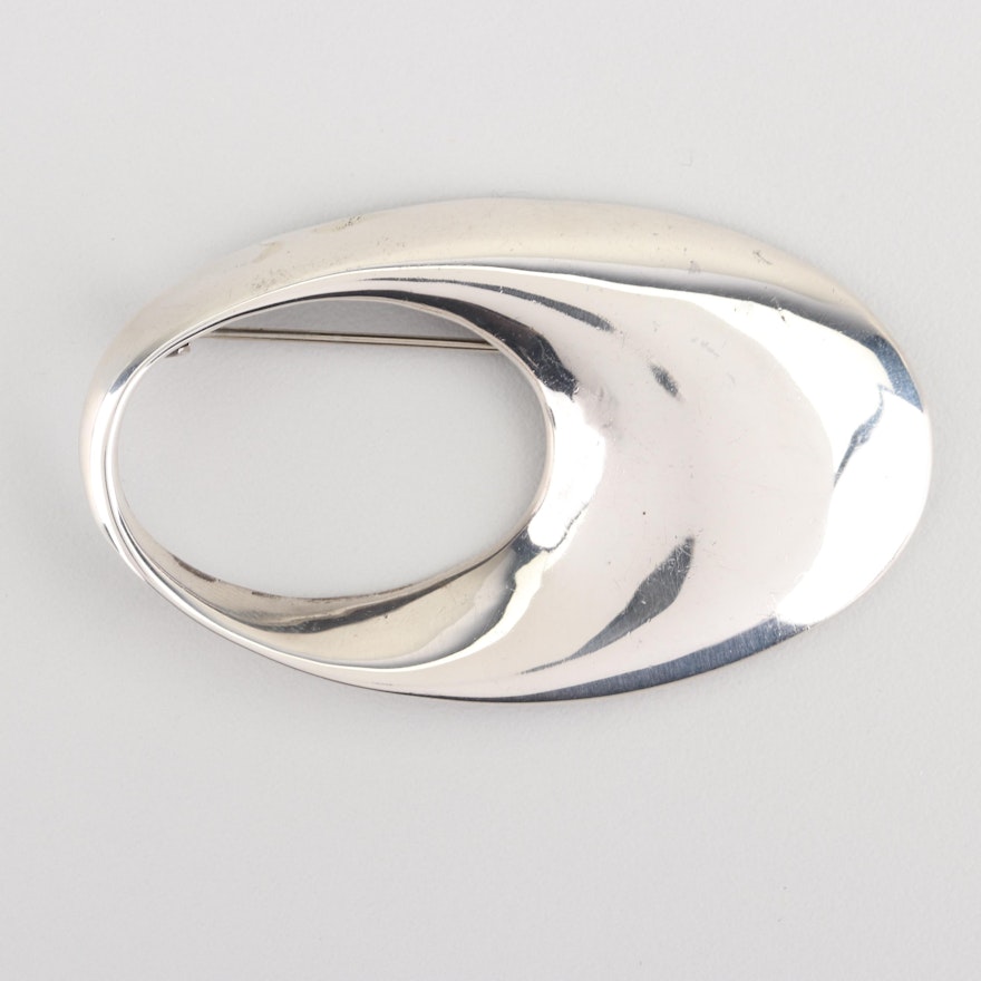 Jorma Laine Abstract Sterling Silver Brooch