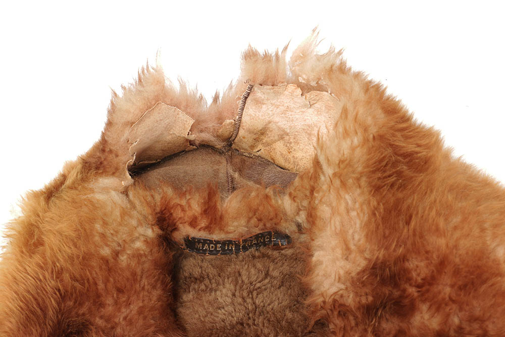 Vintage Brown Suede Coat with Shearling Lining and Trim, Made in France