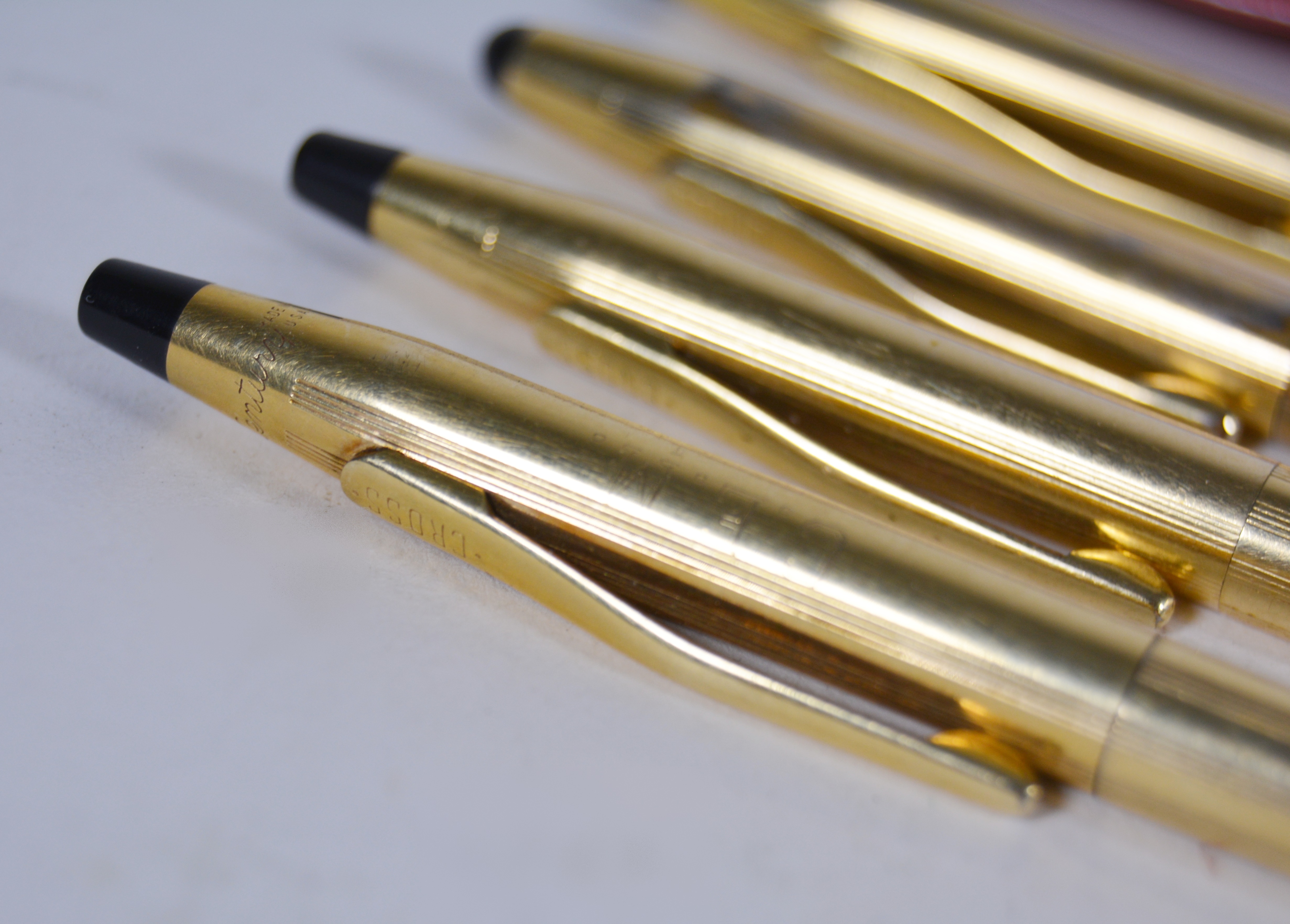 Collection of Cross "Century" 12K Gold Filled Ball Point Pens and Lead Pencils