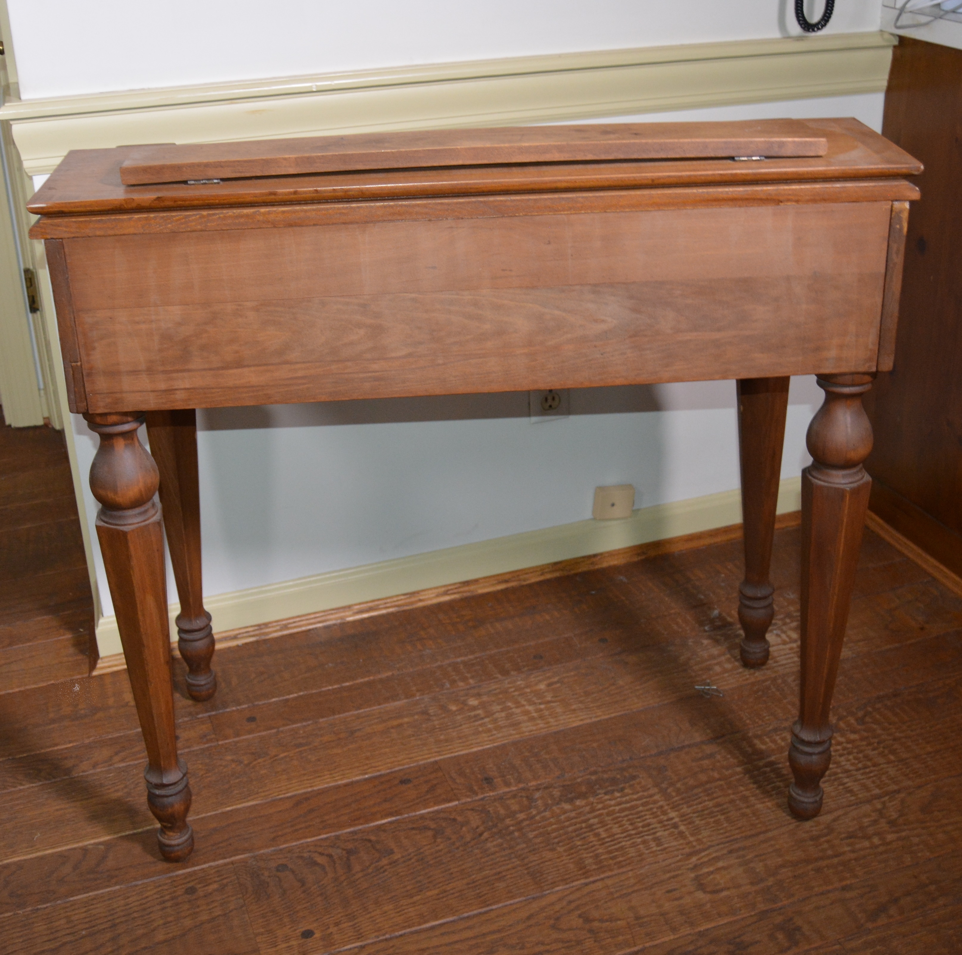 American Empire Flip Top Writing Desk and Cane Chair, Early 20th Century
