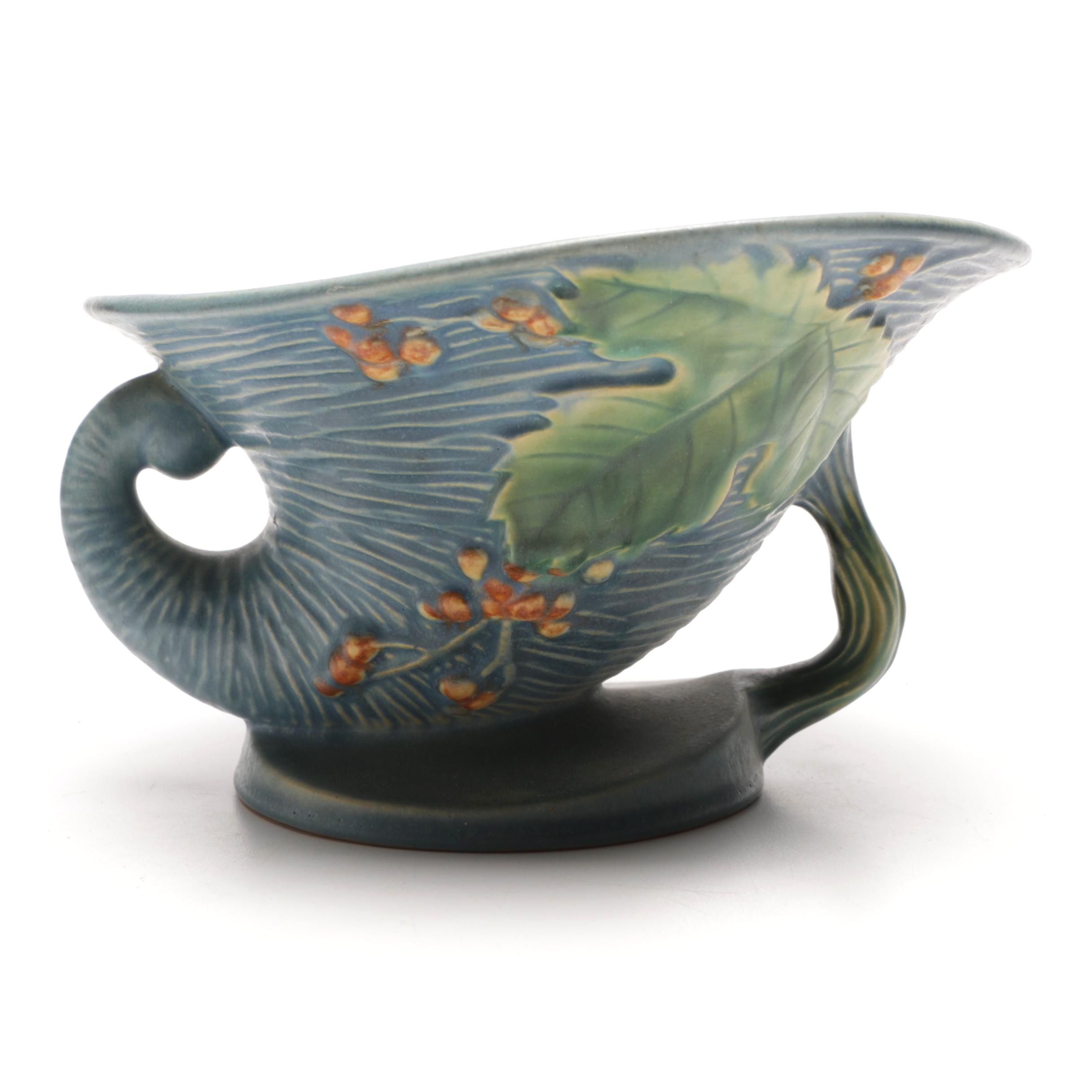 Roseville Pottery "Bushberry" Cornucopia Flower Frog