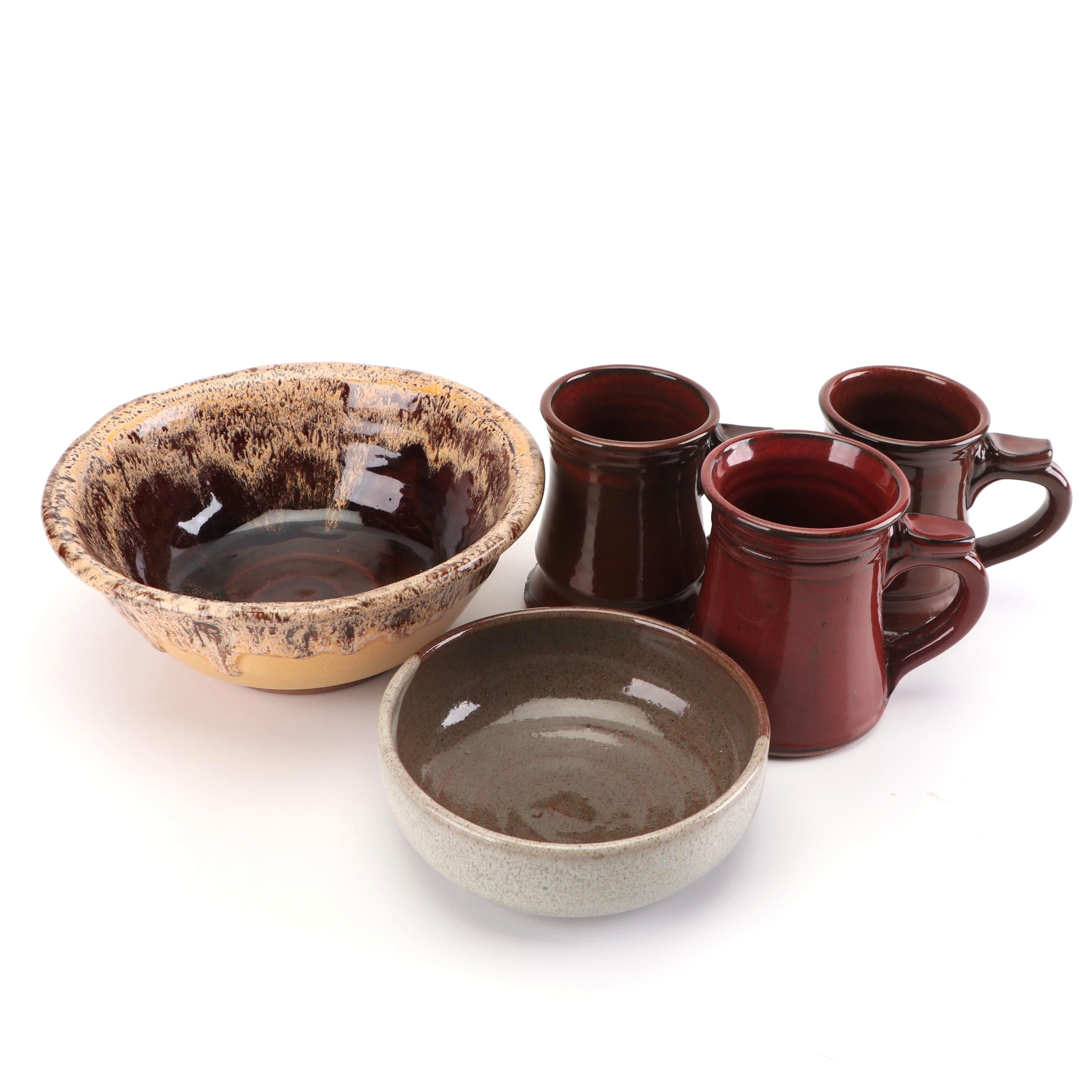 Mary Weber Hand Thrown Stoneware Mugs and Bowls