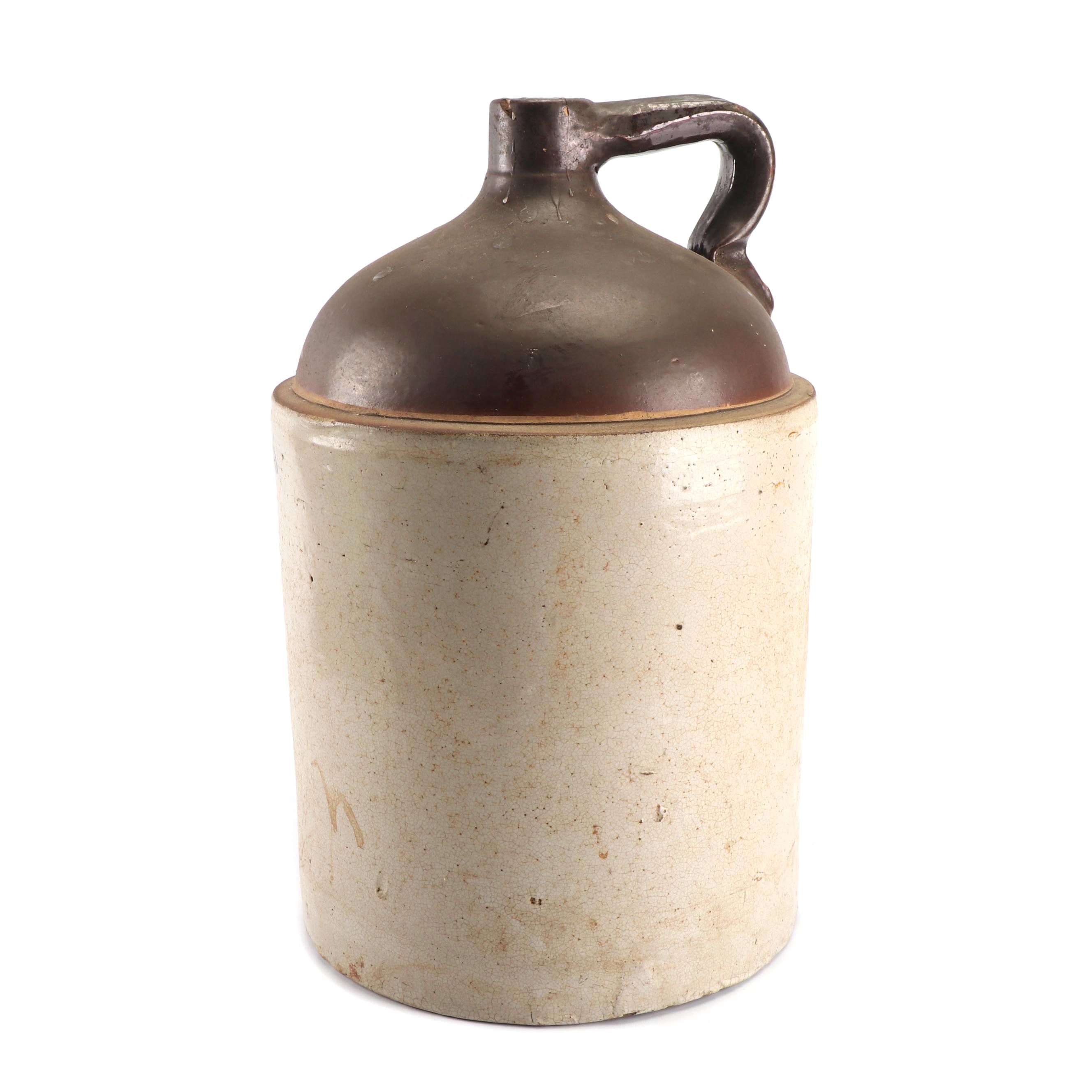 Five Gallon Stoneware Jug, Late 19th to Early 20th Century