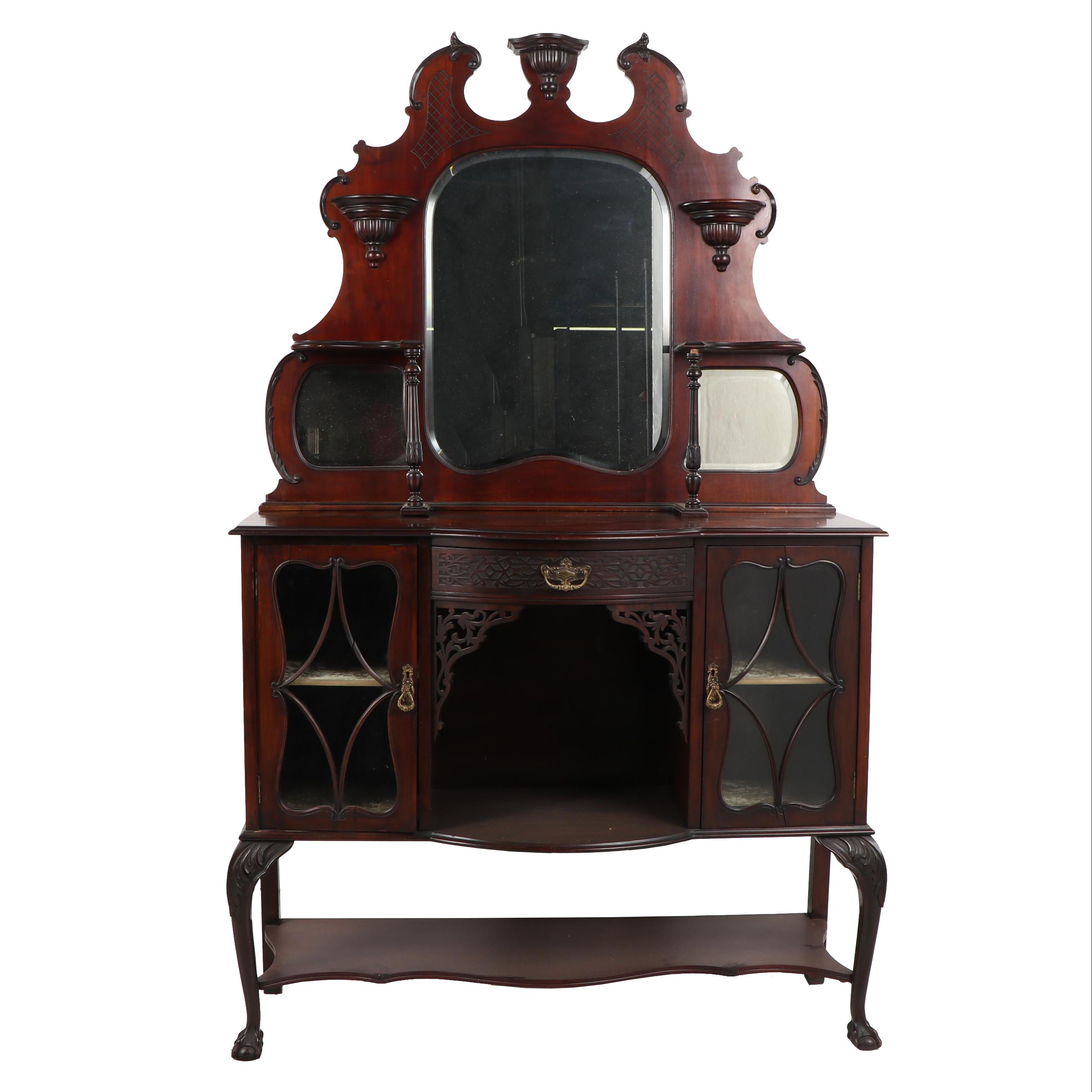 Mahogany Buffet with Mirrored Back, 19th/ 20th Century
