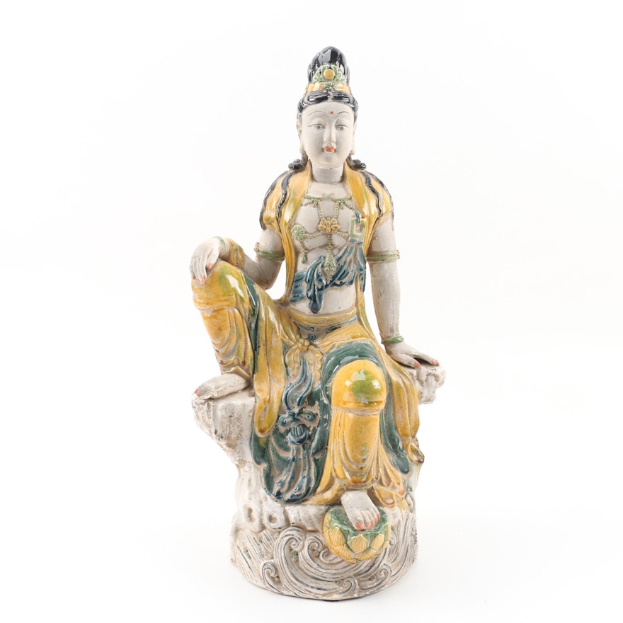 Chinese Guanyin Porcelain Statuette