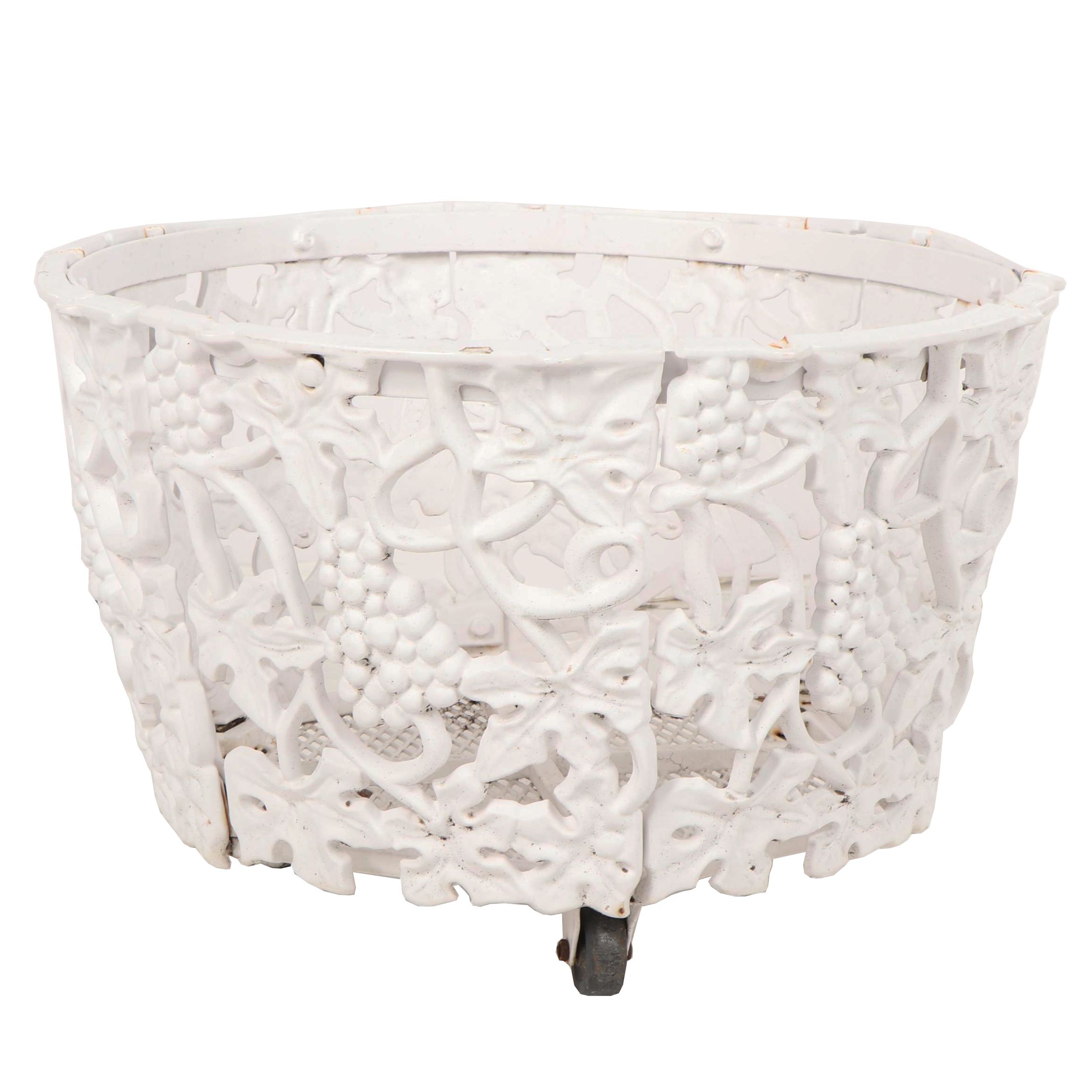 Painted Metal Planter on Casters, Late 20th Century