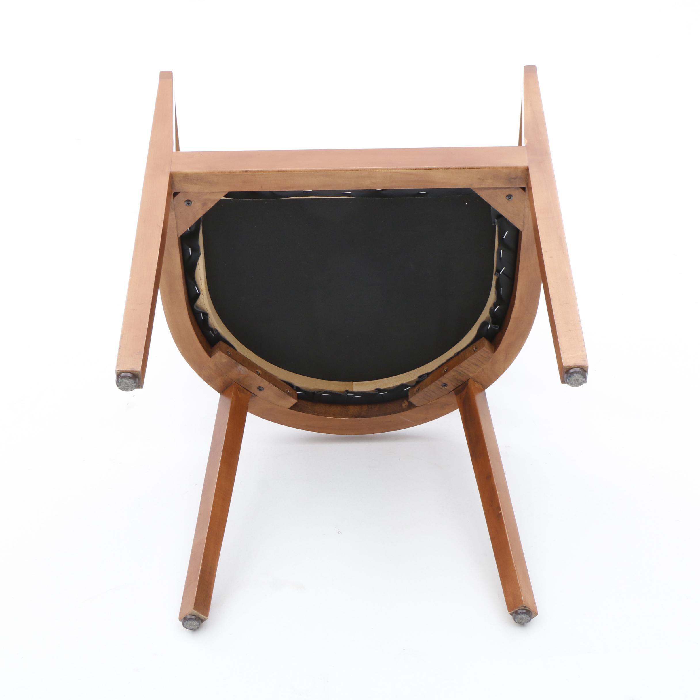 Vinyl Upholstered Arm Chairs in Beech