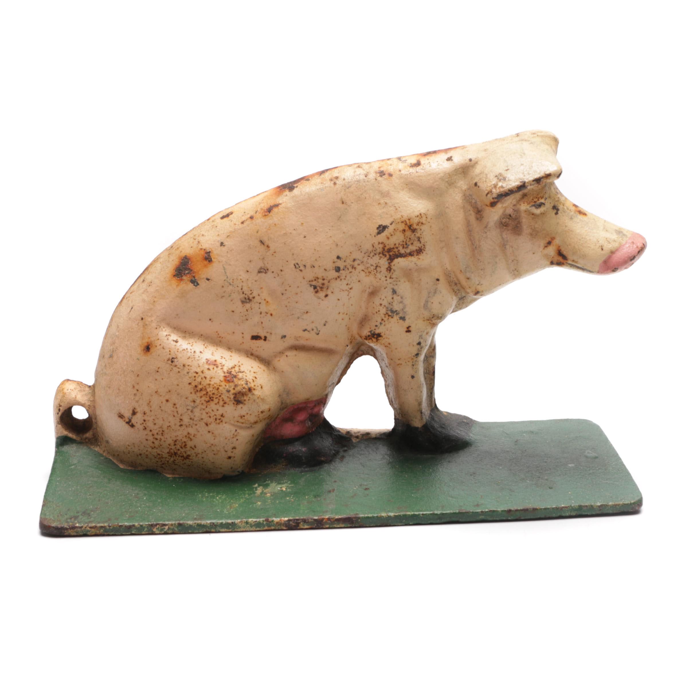 "Pink Pig" Cast Iron Doorstop