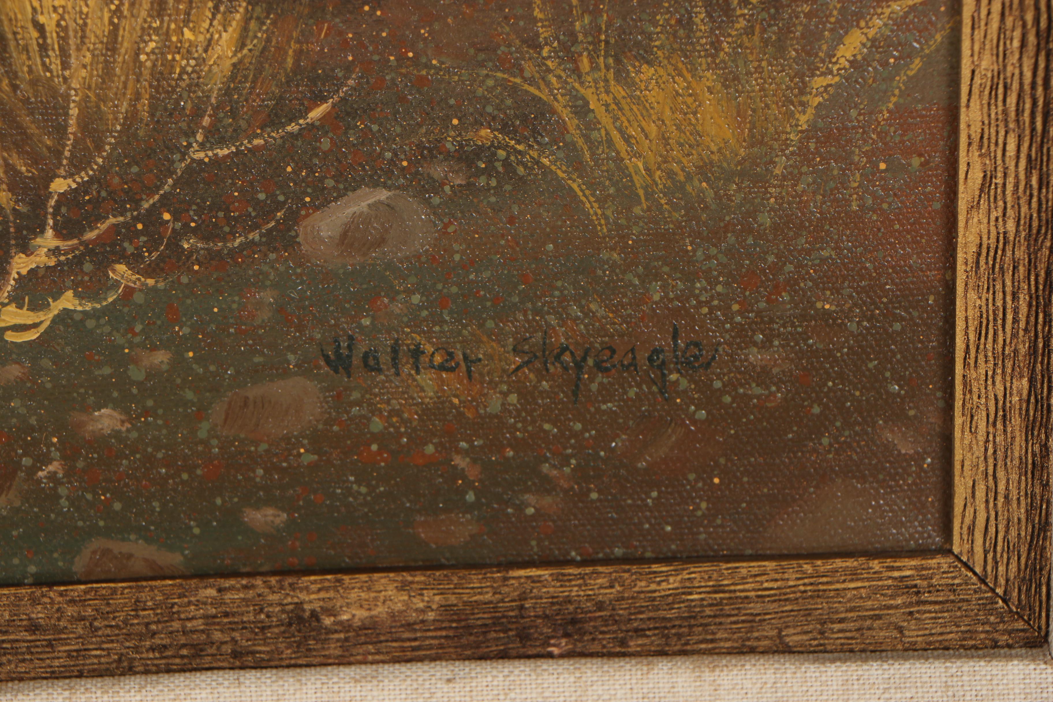 Walter Skyeagle Oil Painting of Native American Hunting Scene