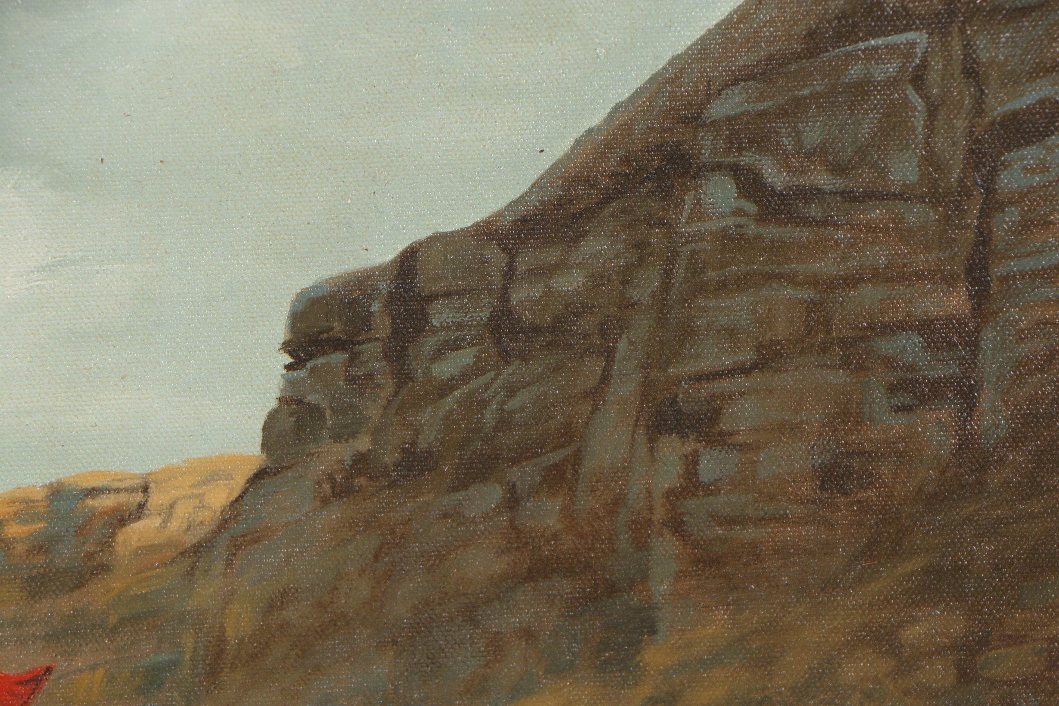 Walter Skyeagle Oil Painting of Native American Hunting Scene