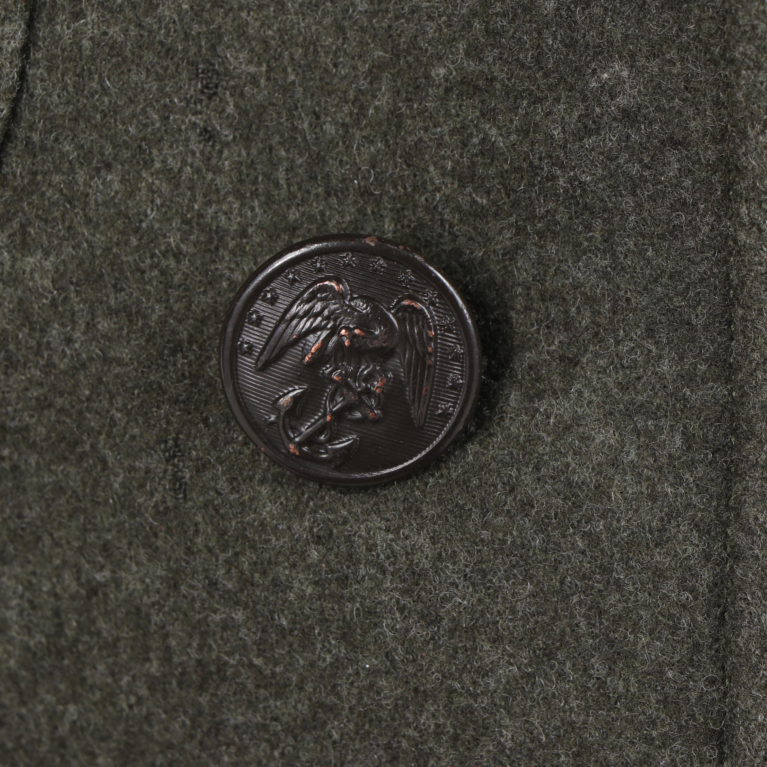 United States Marine PFC Rank Overcoat with Garrison Cap and Belt Buckle