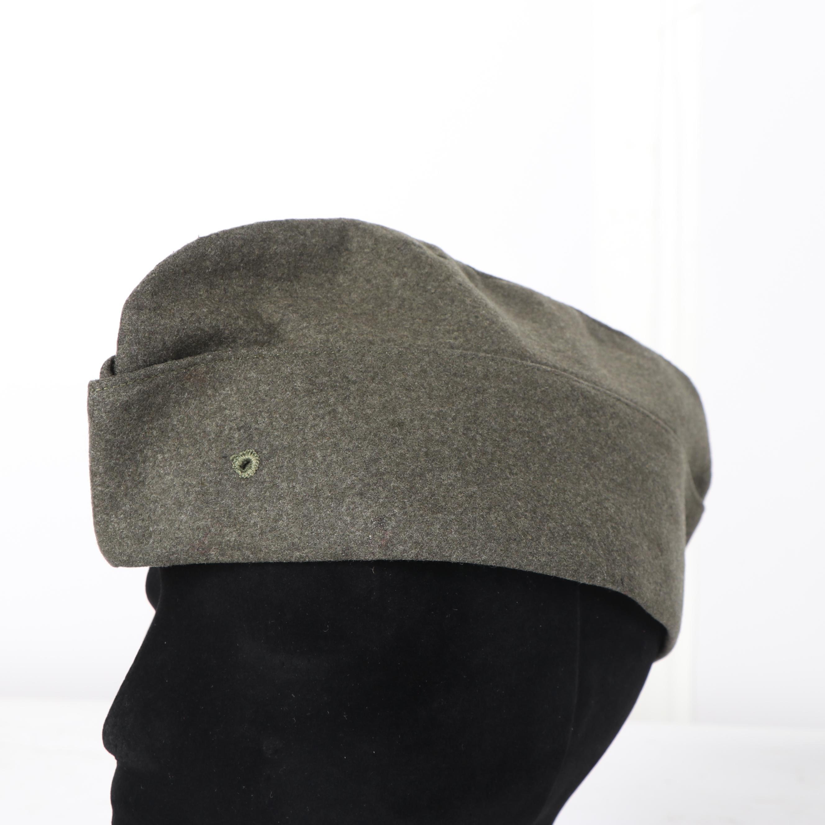 United States Marine PFC Rank Overcoat with Garrison Cap and Belt Buckle