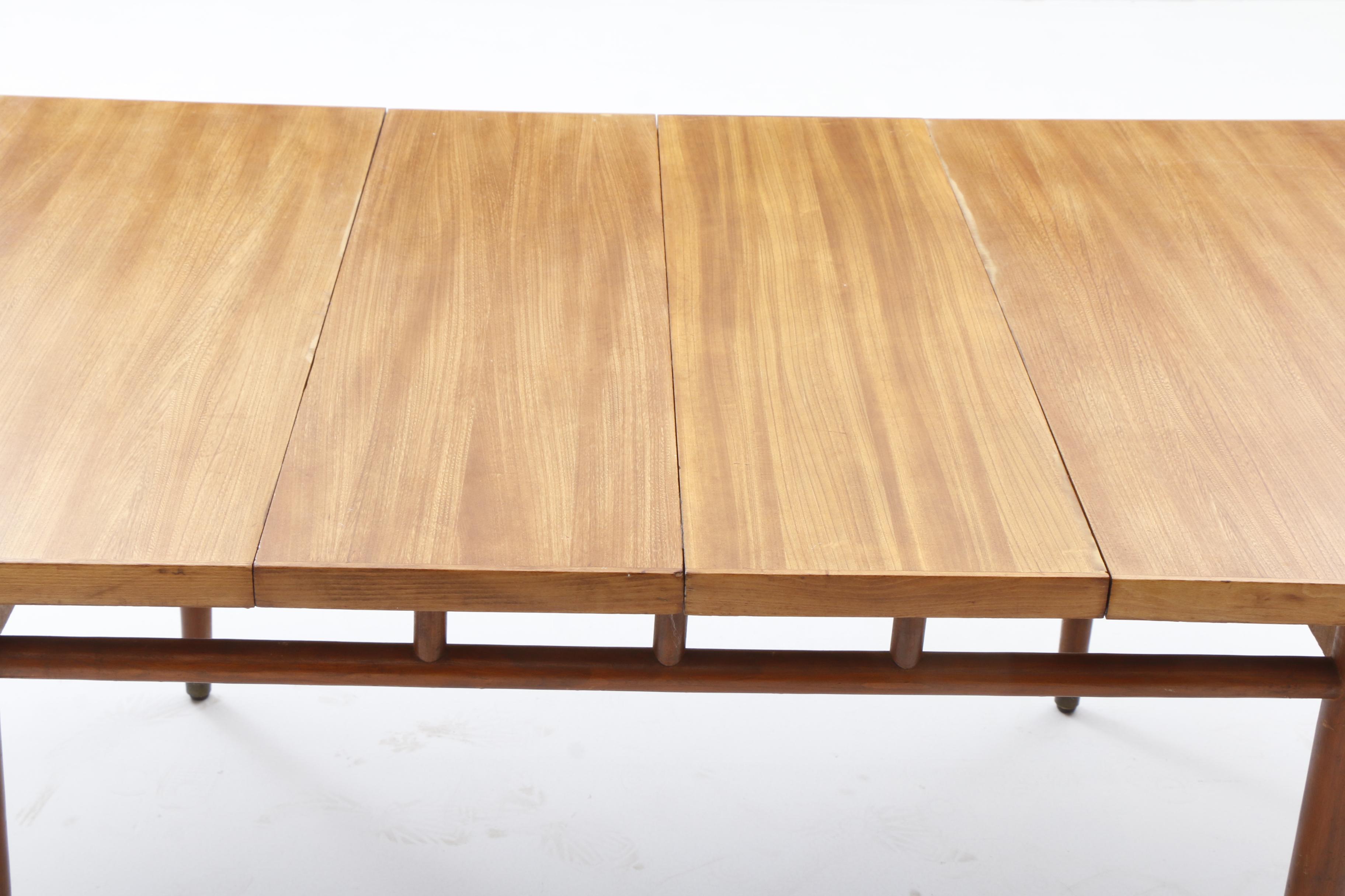 Modern Dining Table and Leaves in Walnut by Drexel, 1970s