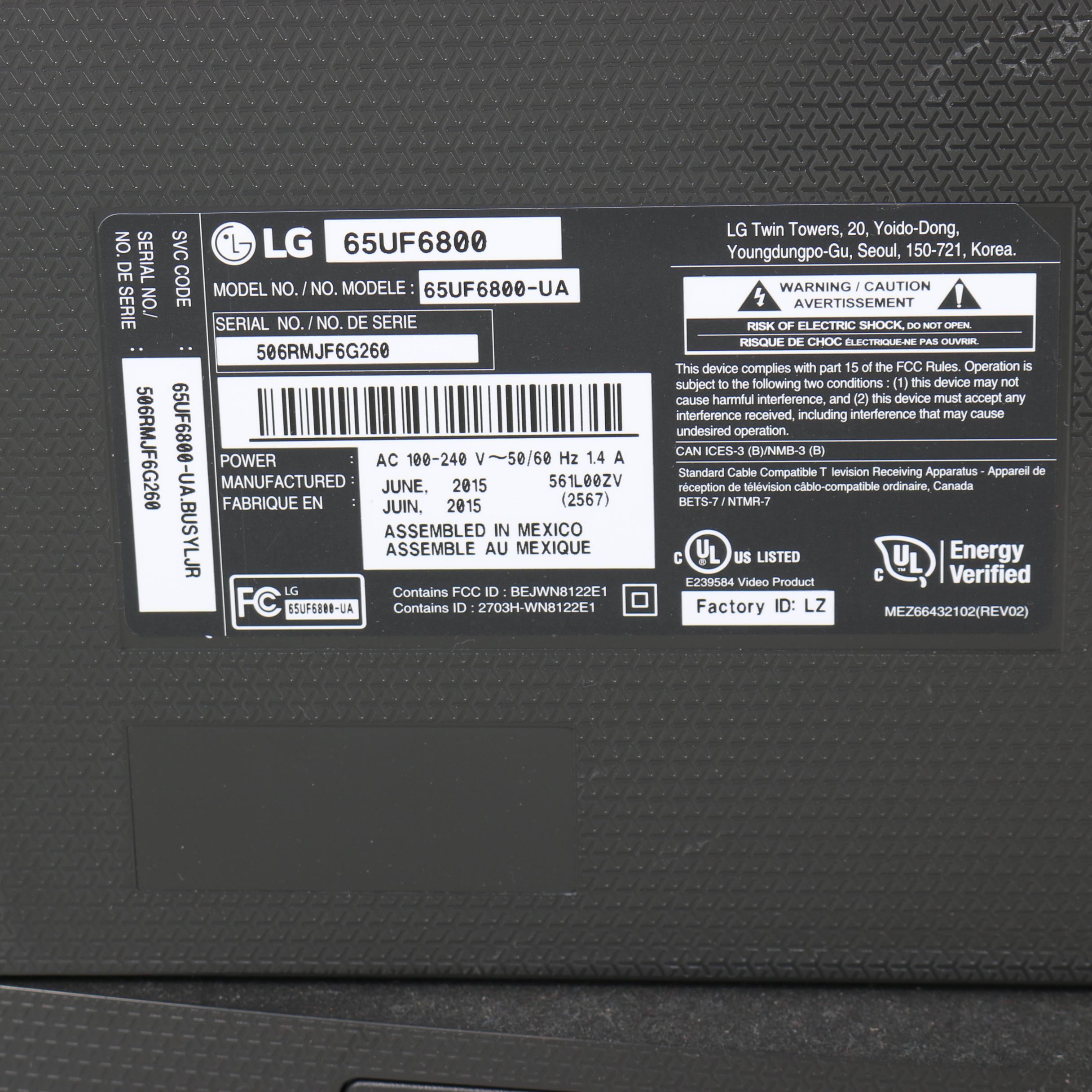 LG 65UF6800-UA 65" 4K UHD Smart LED TV