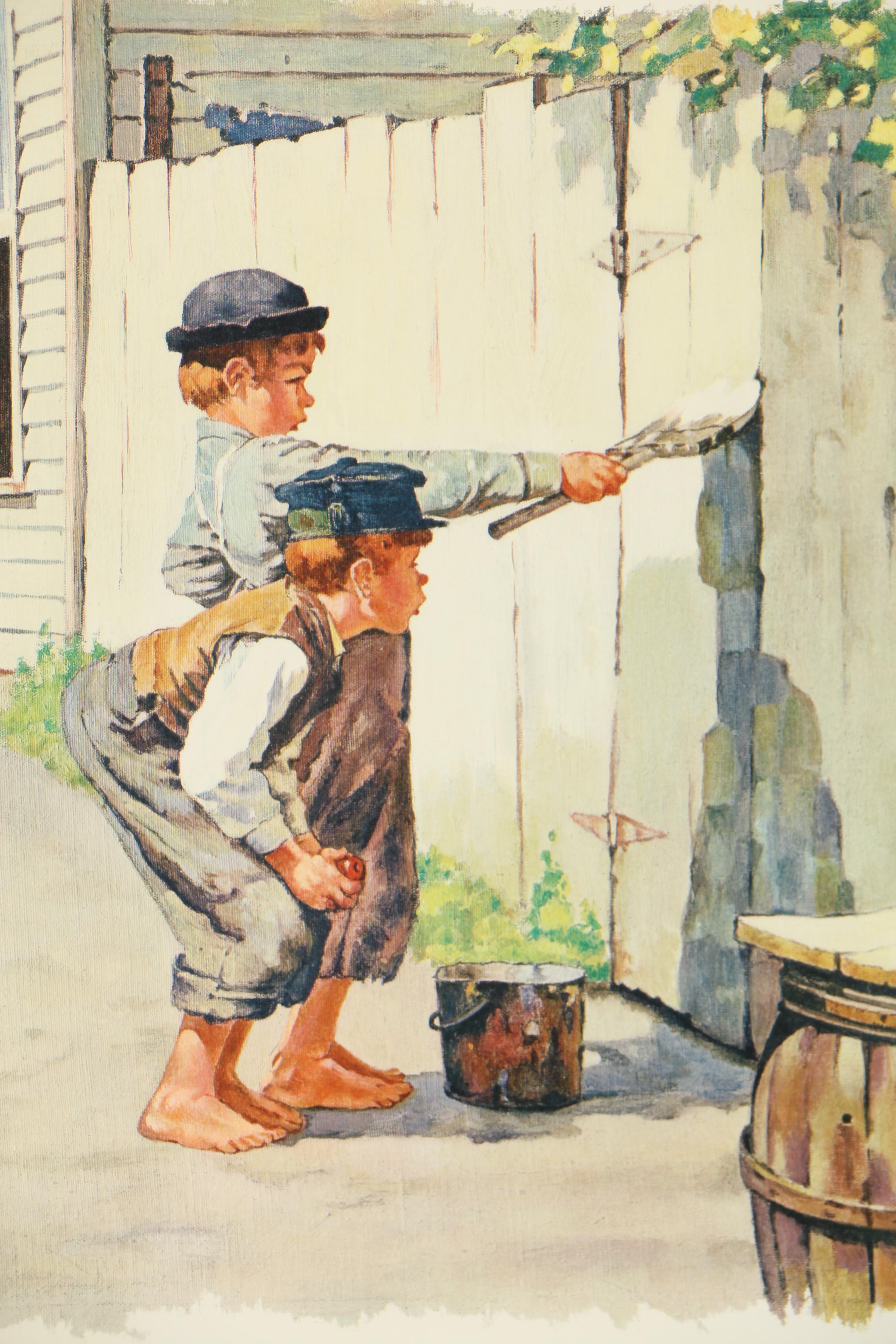 Max Jaffe Callotype after Norman Rockwell "Tom Sawyer"