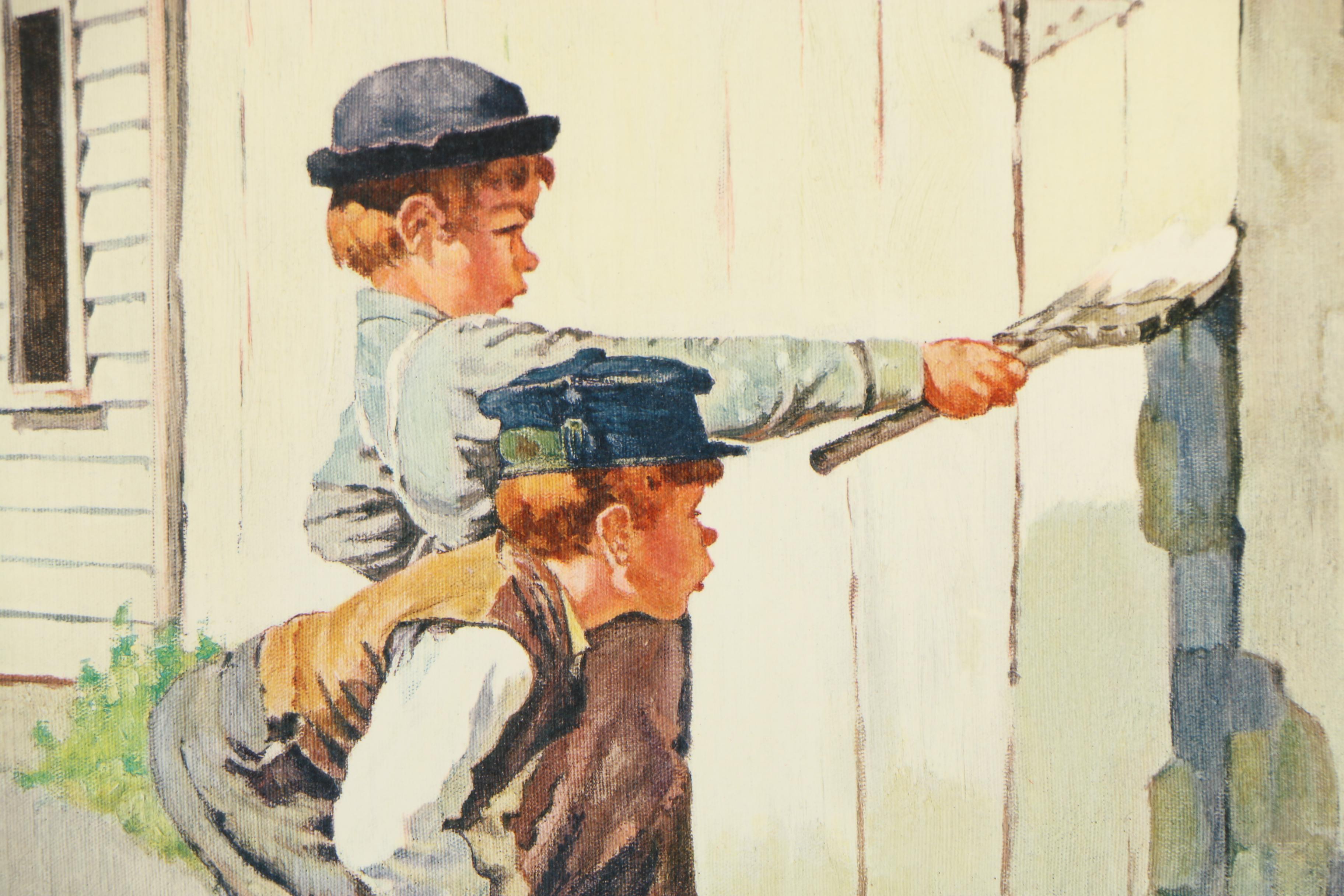 Max Jaffe Callotype after Norman Rockwell "Tom Sawyer"