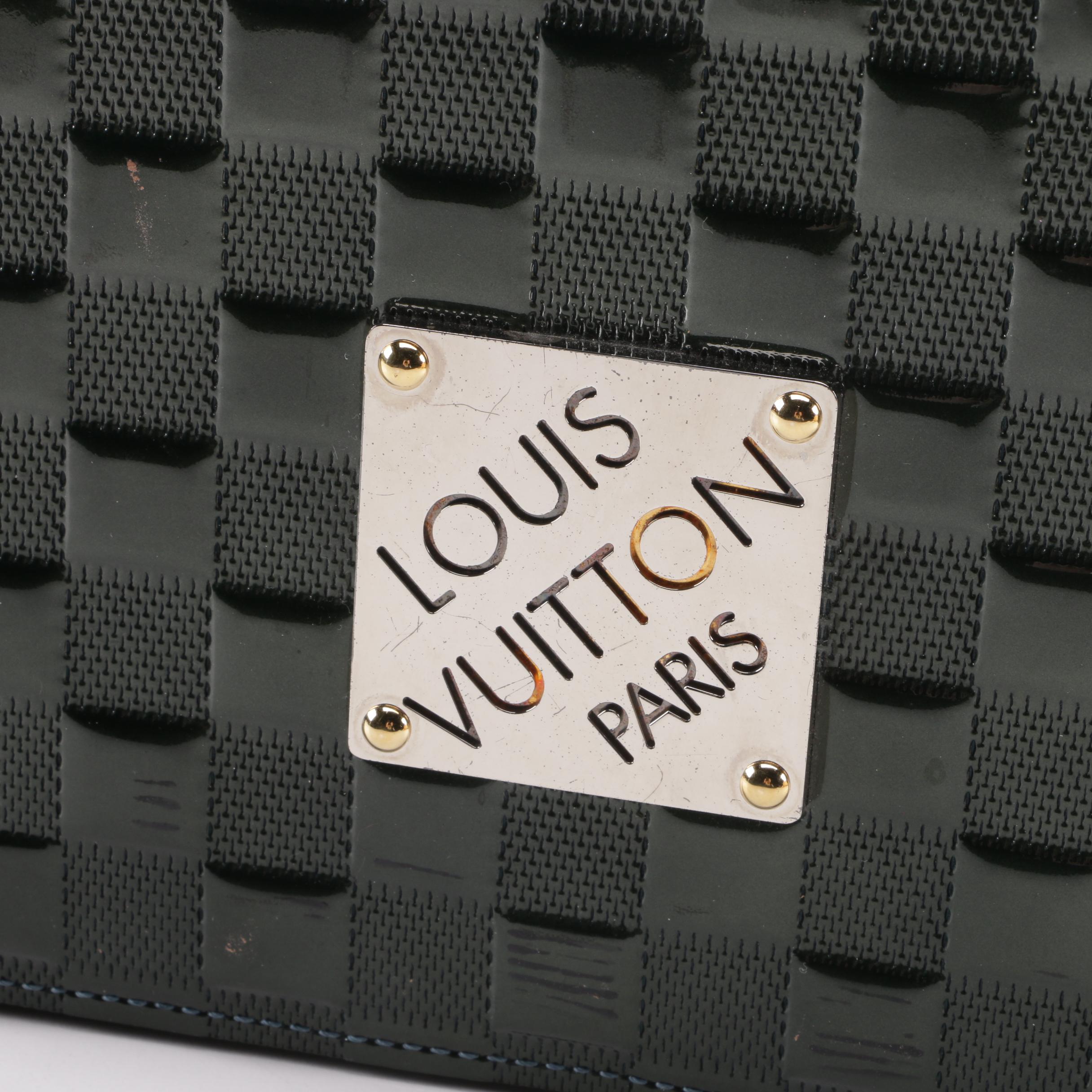 2000 Louis Vuitton Paris Green Damier Vernis Cabaret Bag