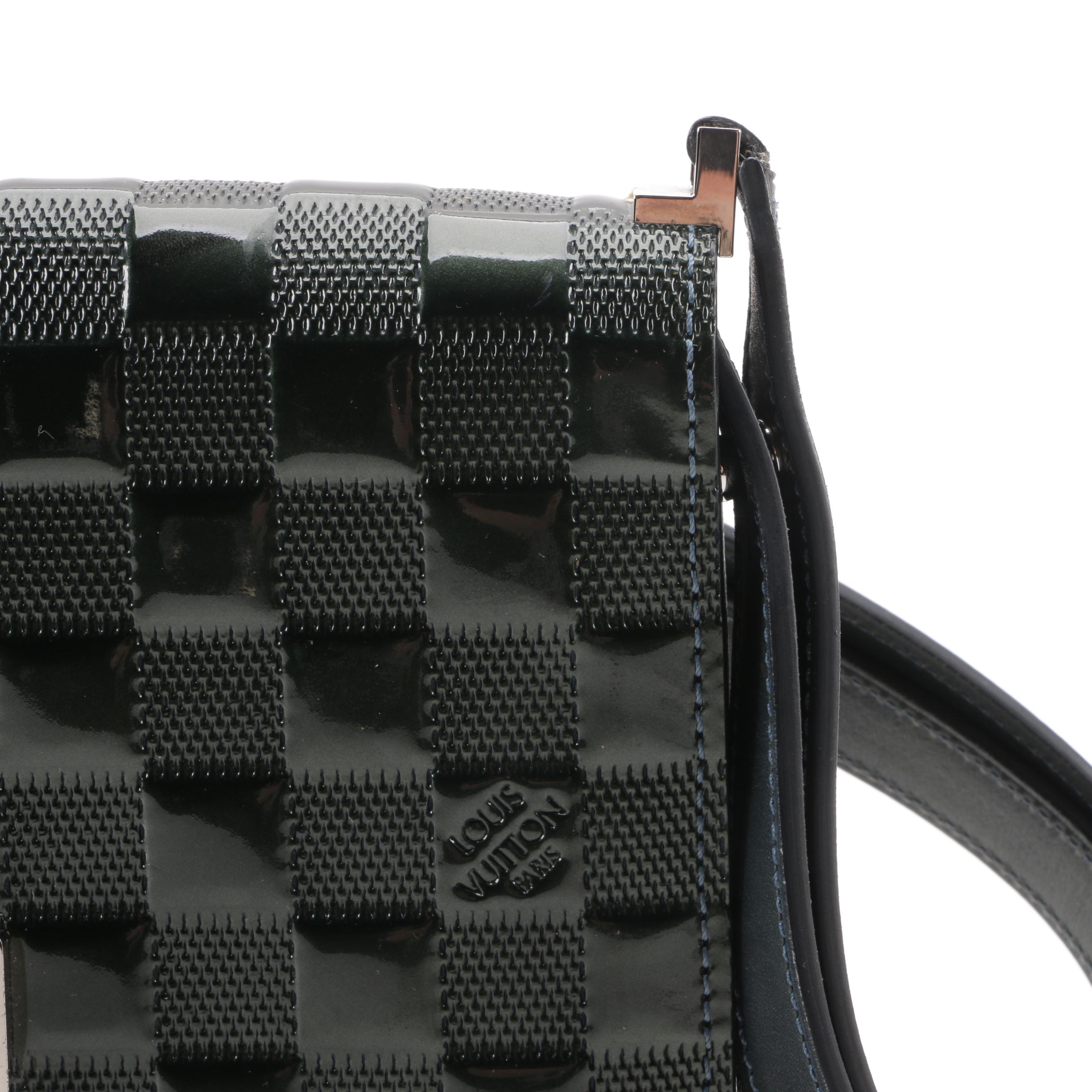 2000 Louis Vuitton Paris Green Damier Vernis Cabaret Bag