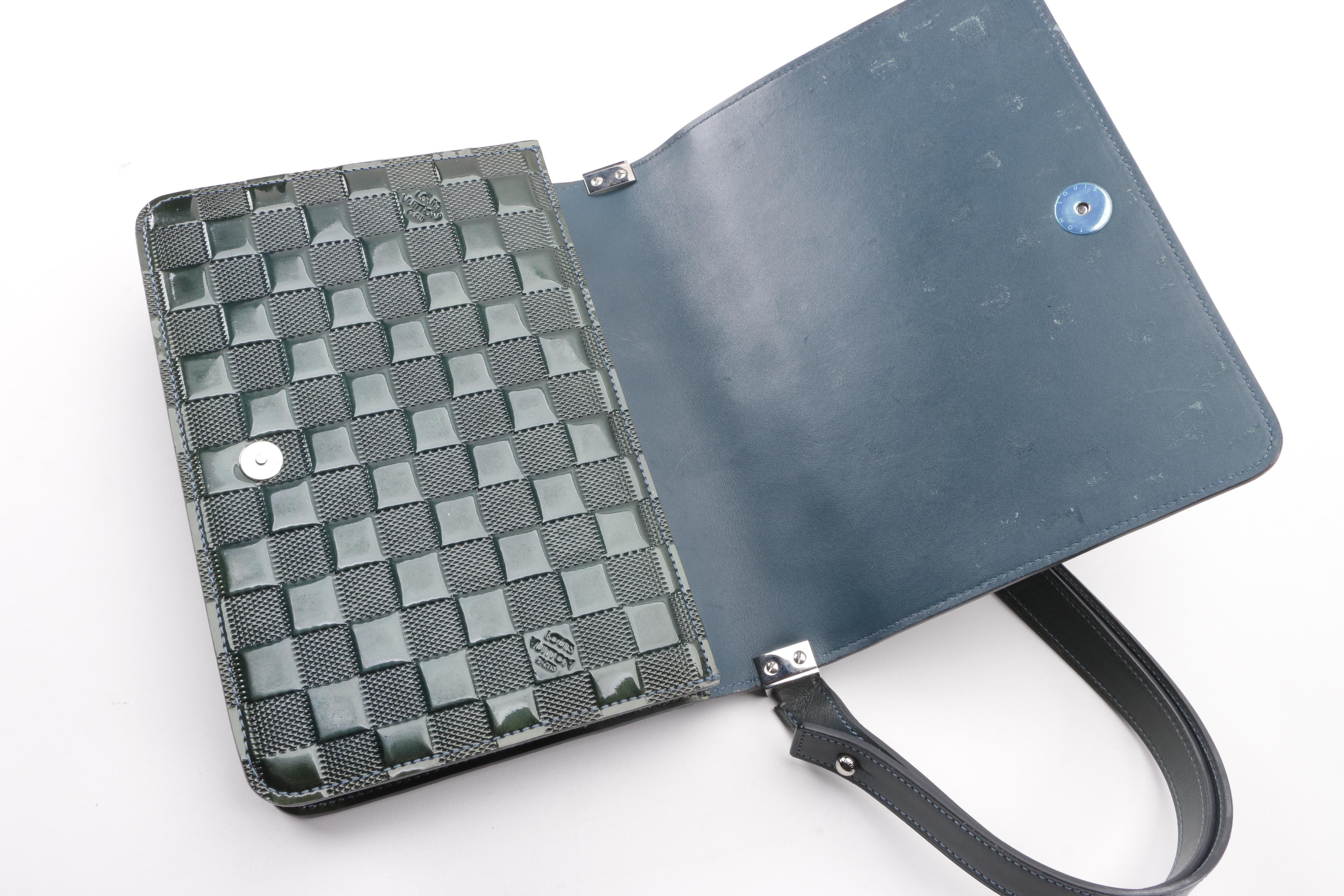 2000 Louis Vuitton Paris Green Damier Vernis Cabaret Bag