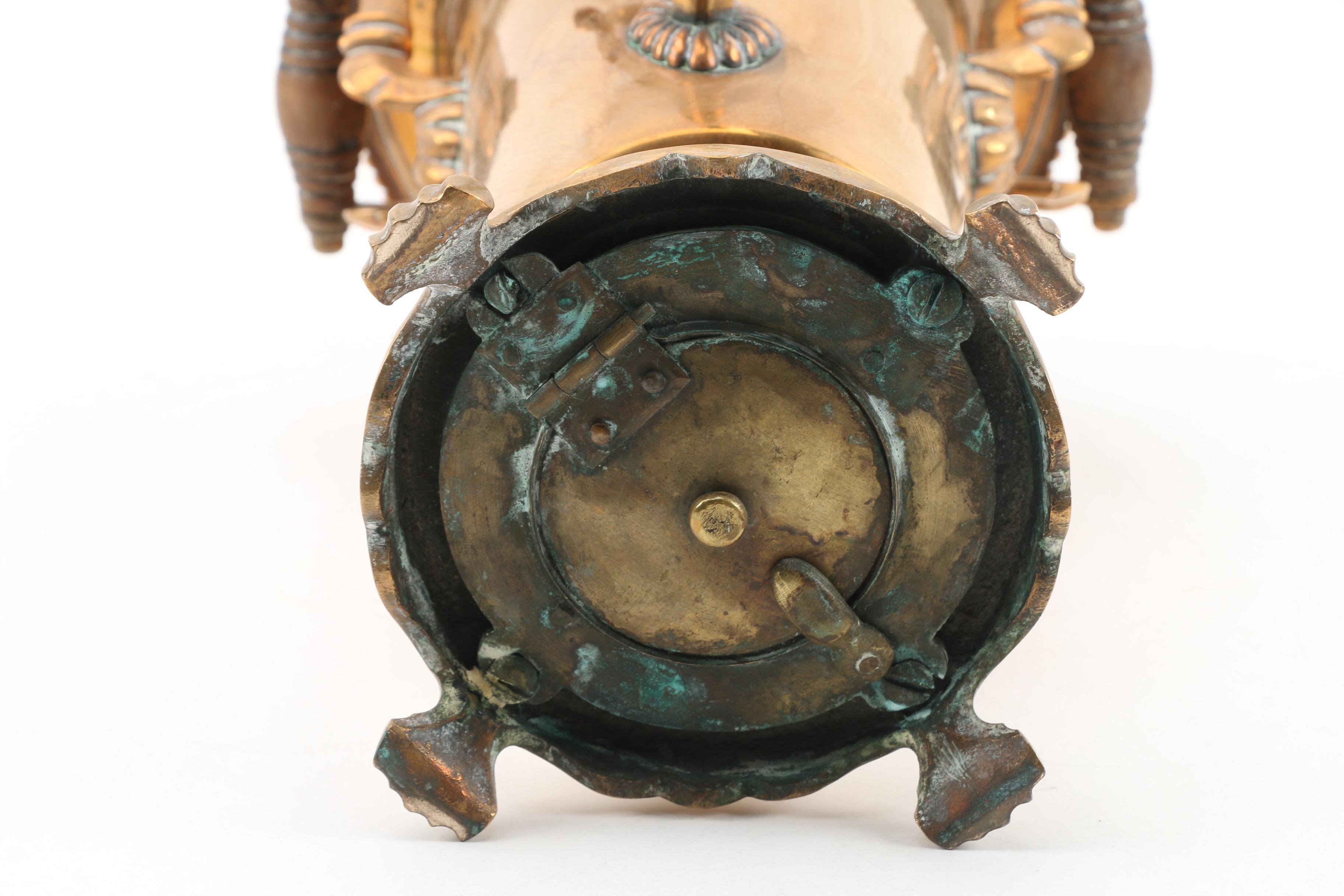 Russian Brass Samovar with Bowl and Tray, Early 20th Century