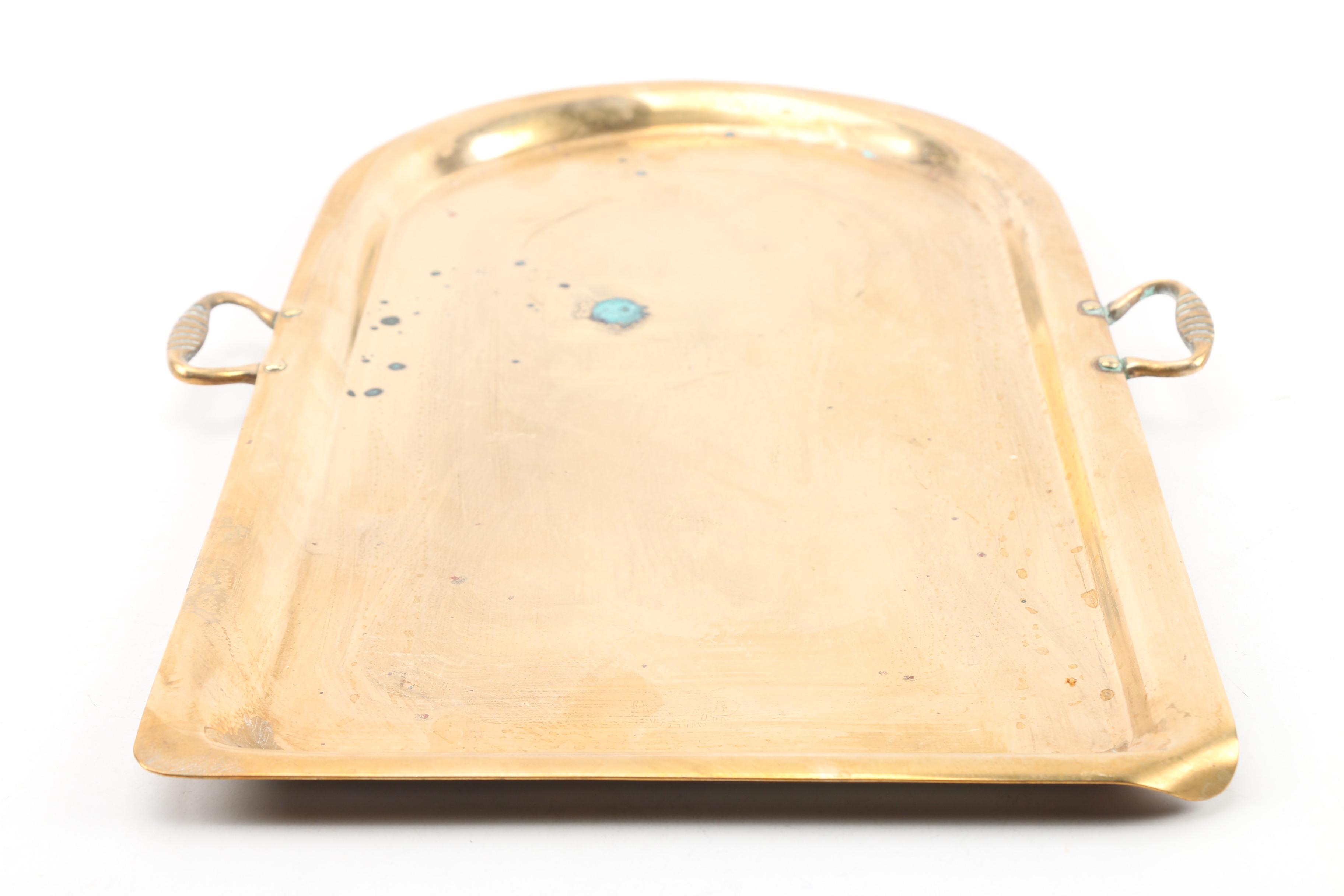 Russian Brass Samovar with Bowl and Tray, Early 20th Century