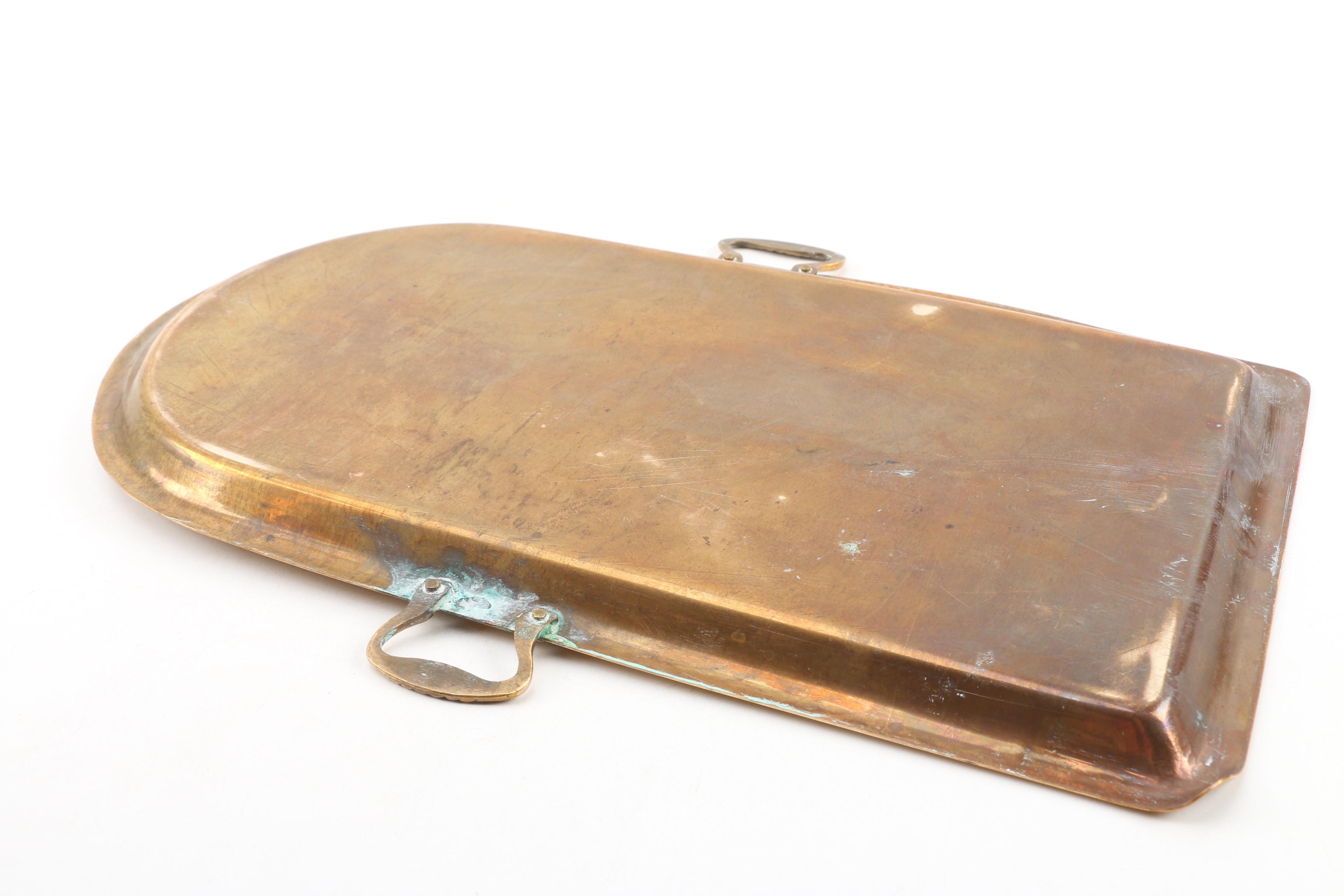 Russian Brass Samovar with Bowl and Tray, Early 20th Century