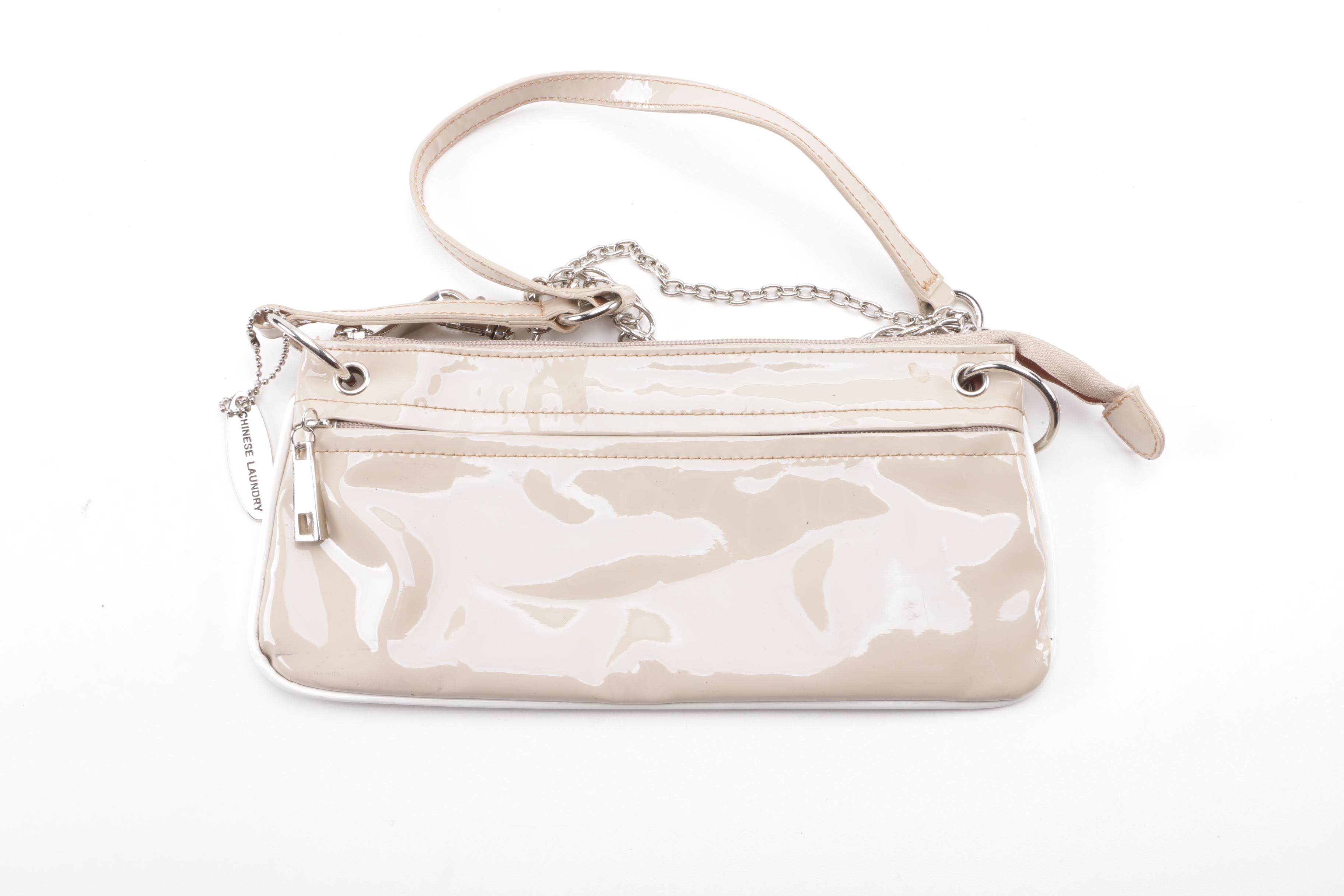 Stuart Weitzman Red Patent Leather and Straw Handbag with Other Clutch Wristlets