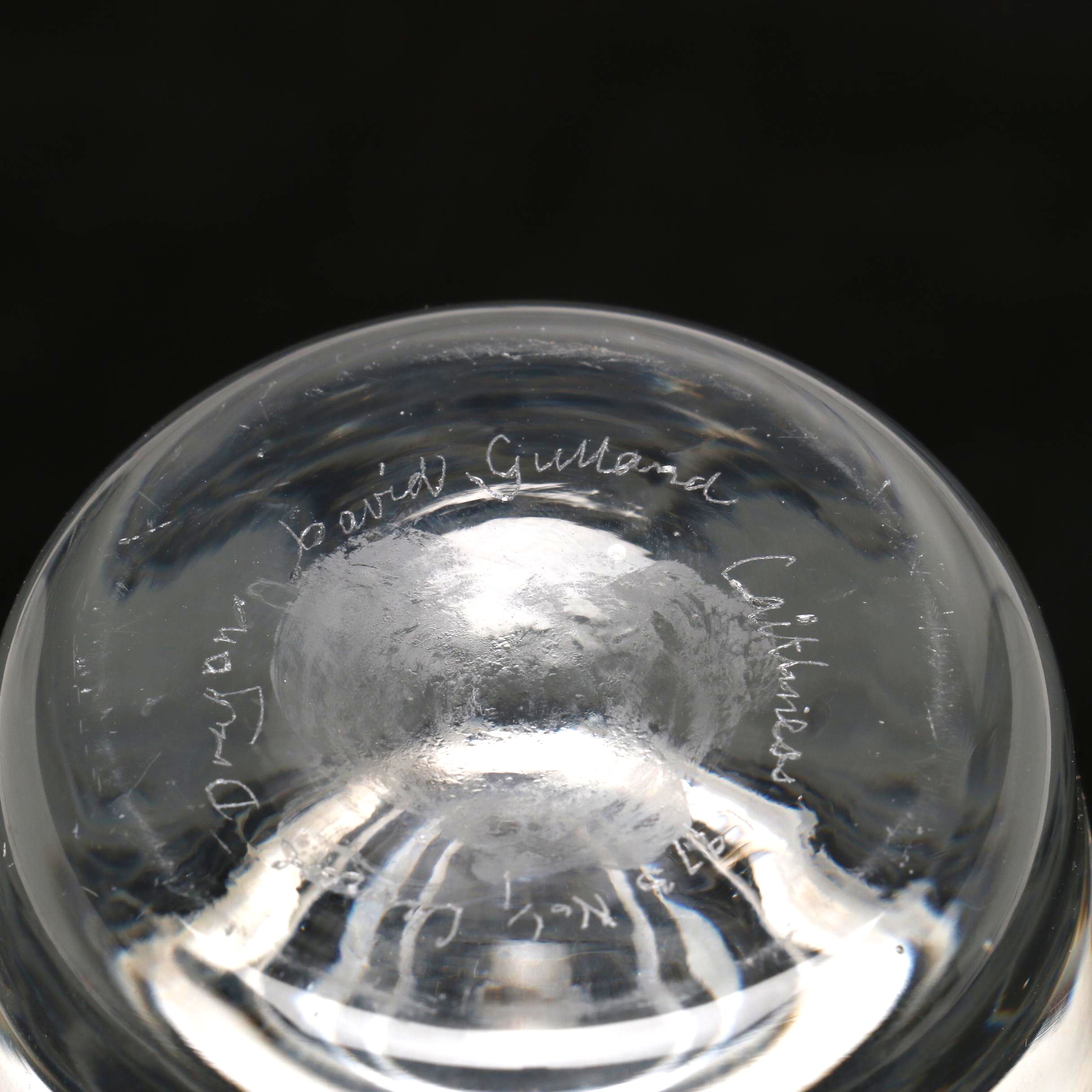 Etched Caithness Glass David Gulland "Chinese Dragon" Vase