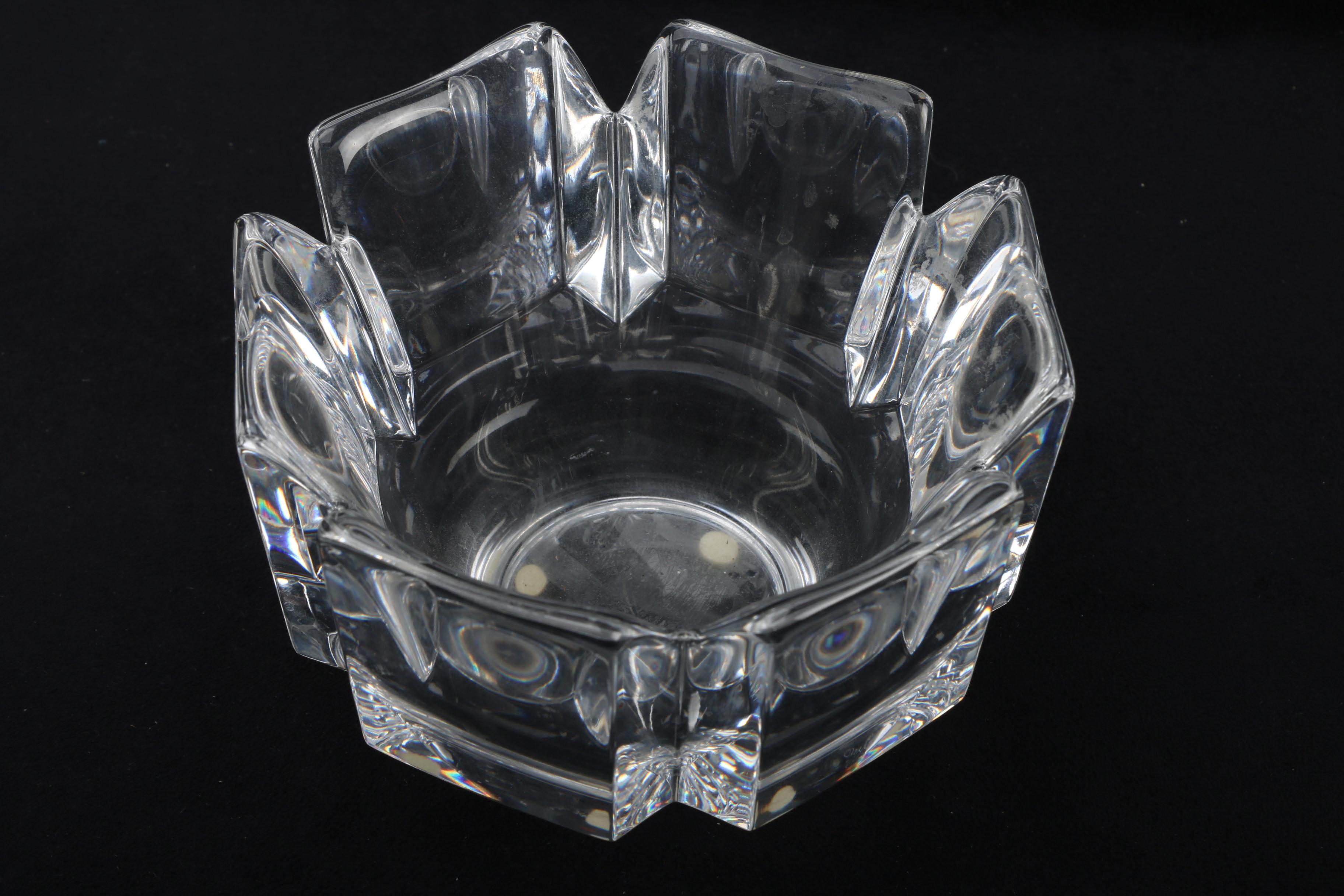Crystal Bowl with Orrefors "Corona" Medium Bowl