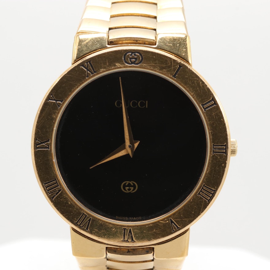Gucci Gold Tone Quartz Wristwatch