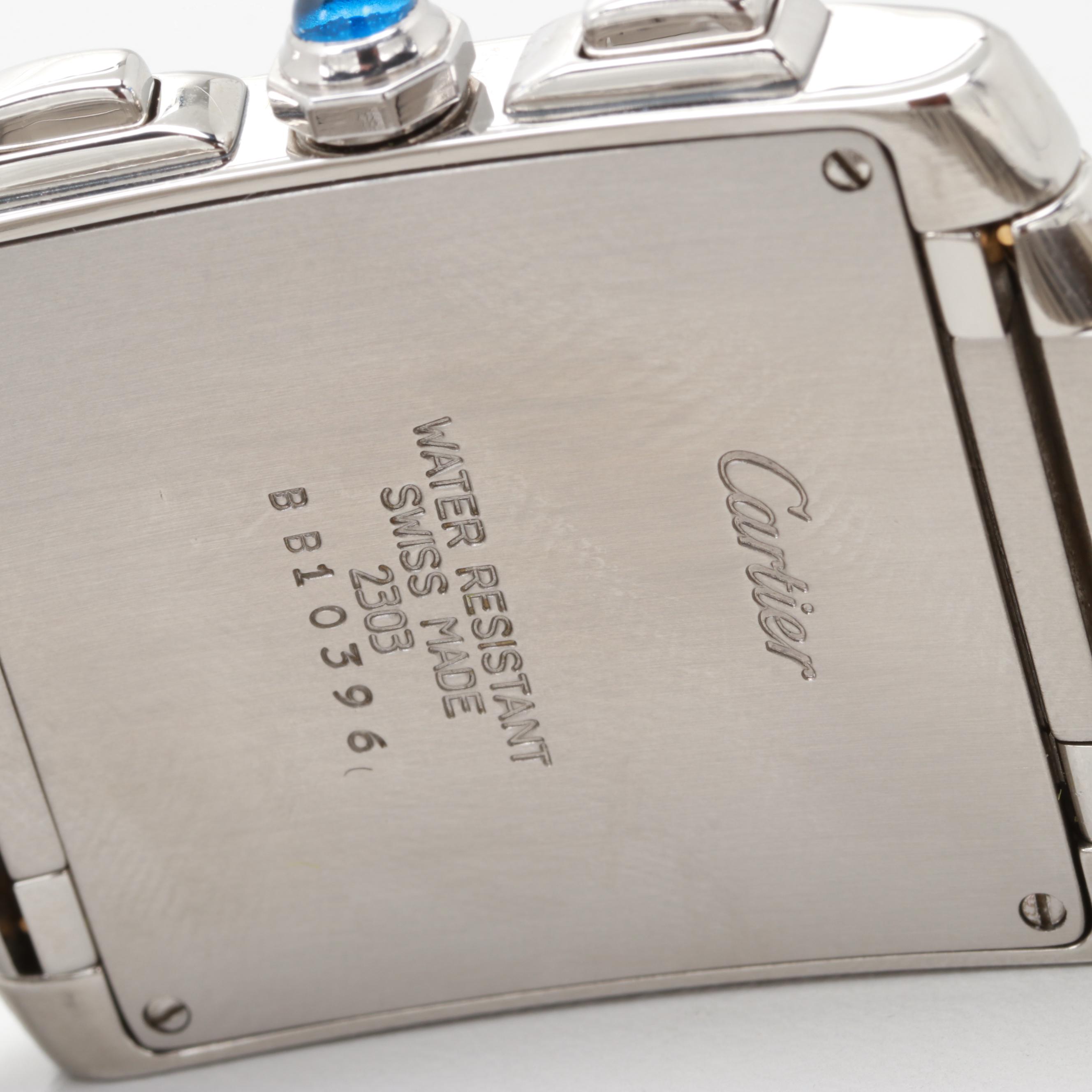 Cartier Tank Française Chronograph Watch With 1.64 CTW Diamond Bezel