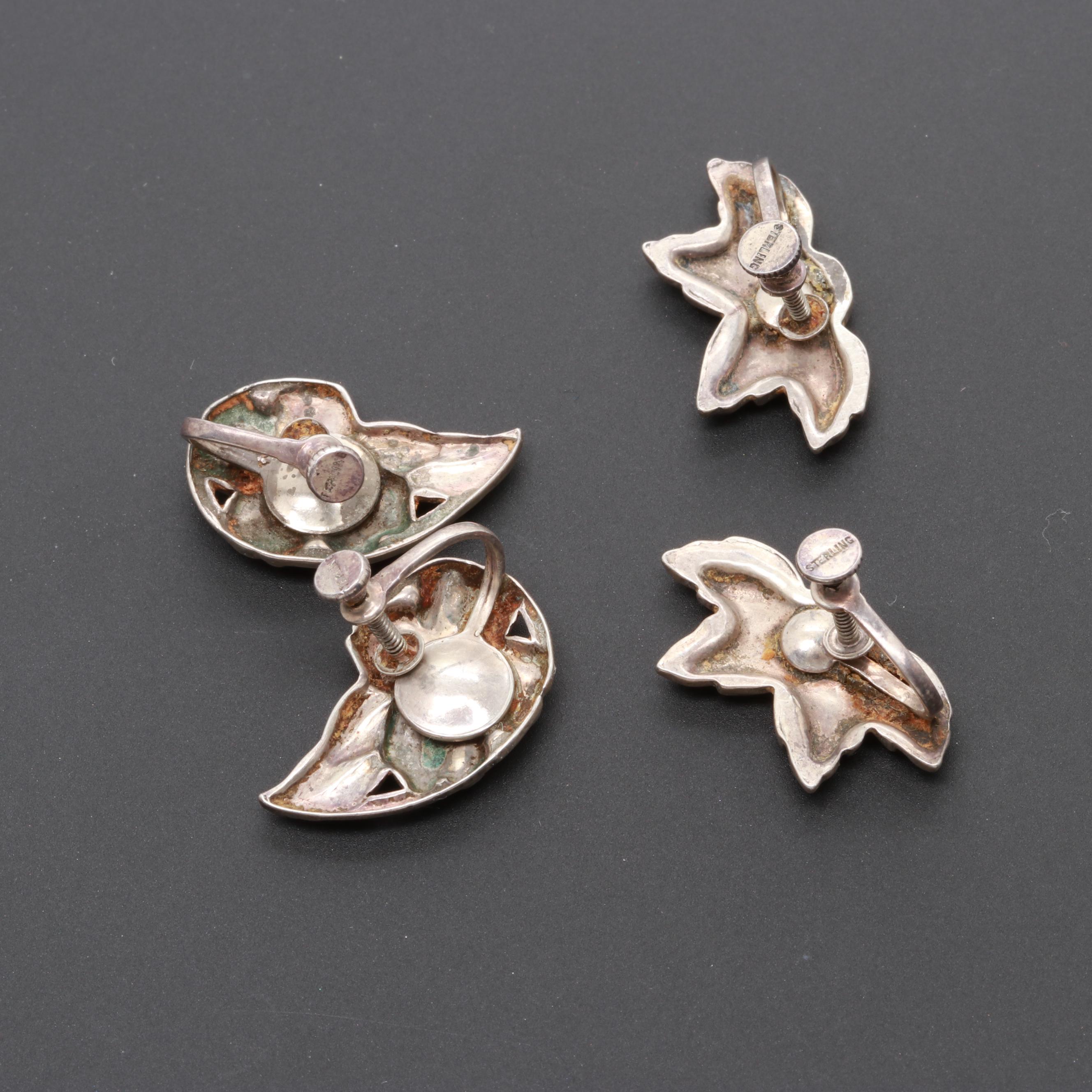 Assortment of Sterling Silver Jewelry Including Glass Accents