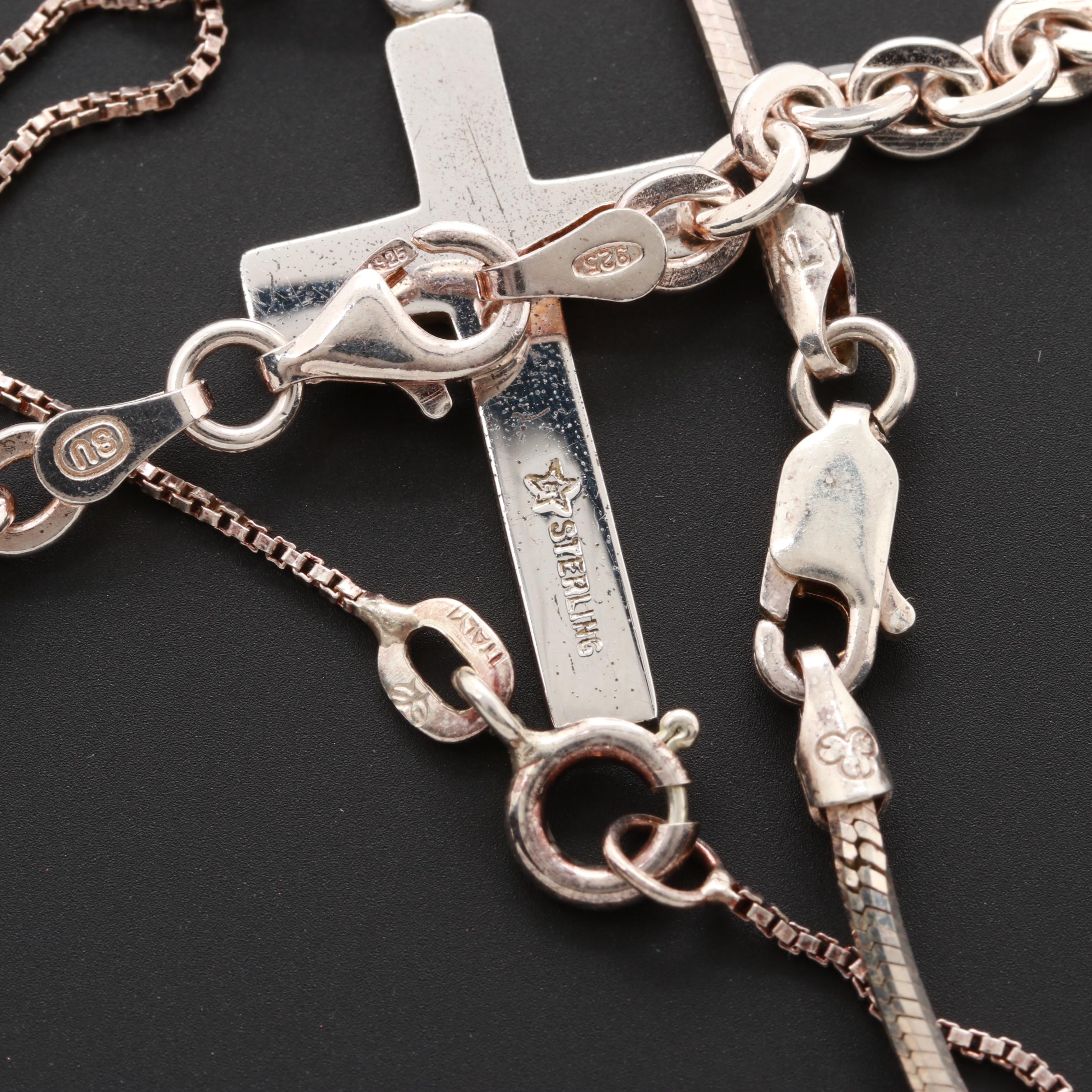 Assortment of Sterling Silver Jewelry Including Glass Accents