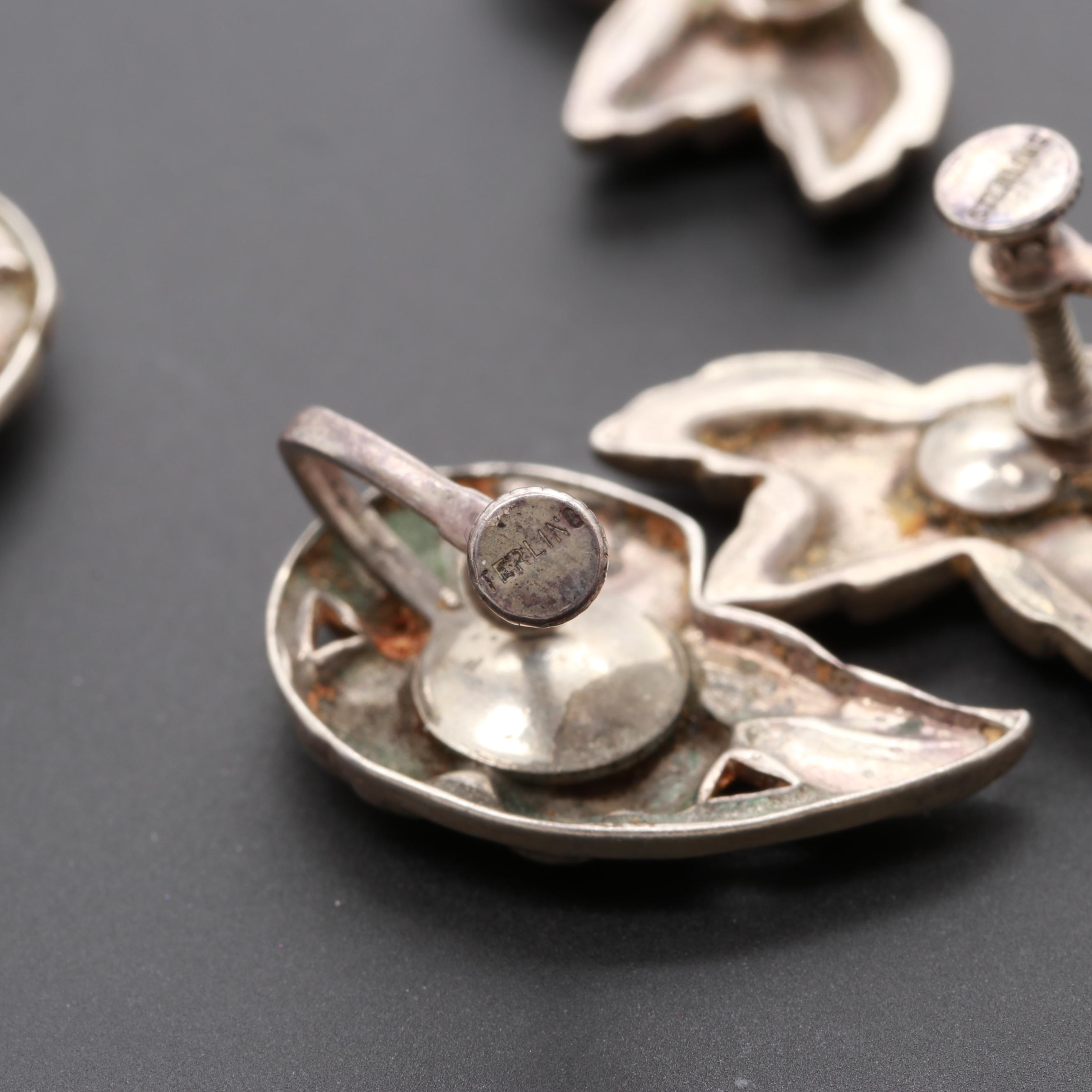 Assortment of Sterling Silver Jewelry Including Glass Accents