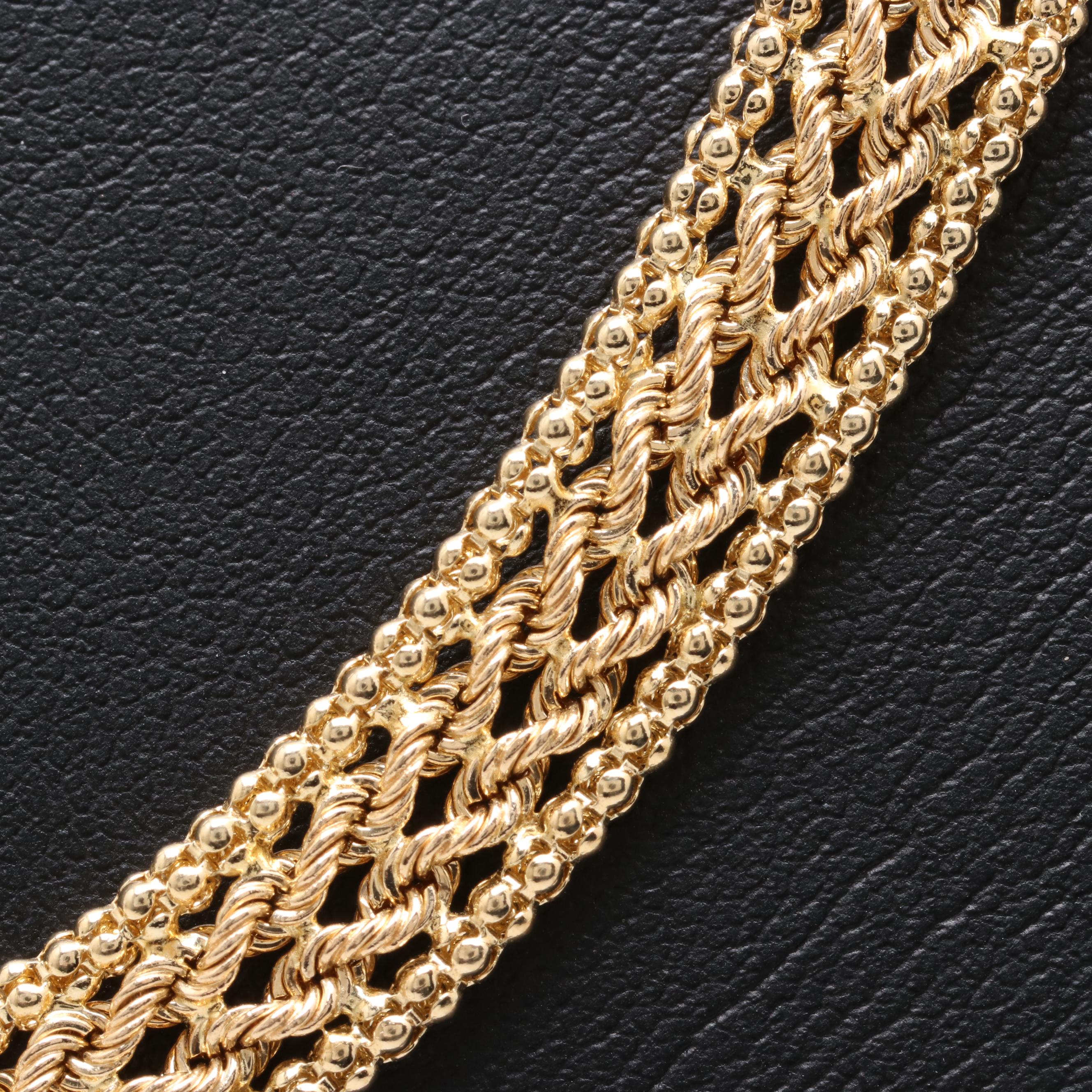 14K Yellow Gold Fancy Weave Necklace